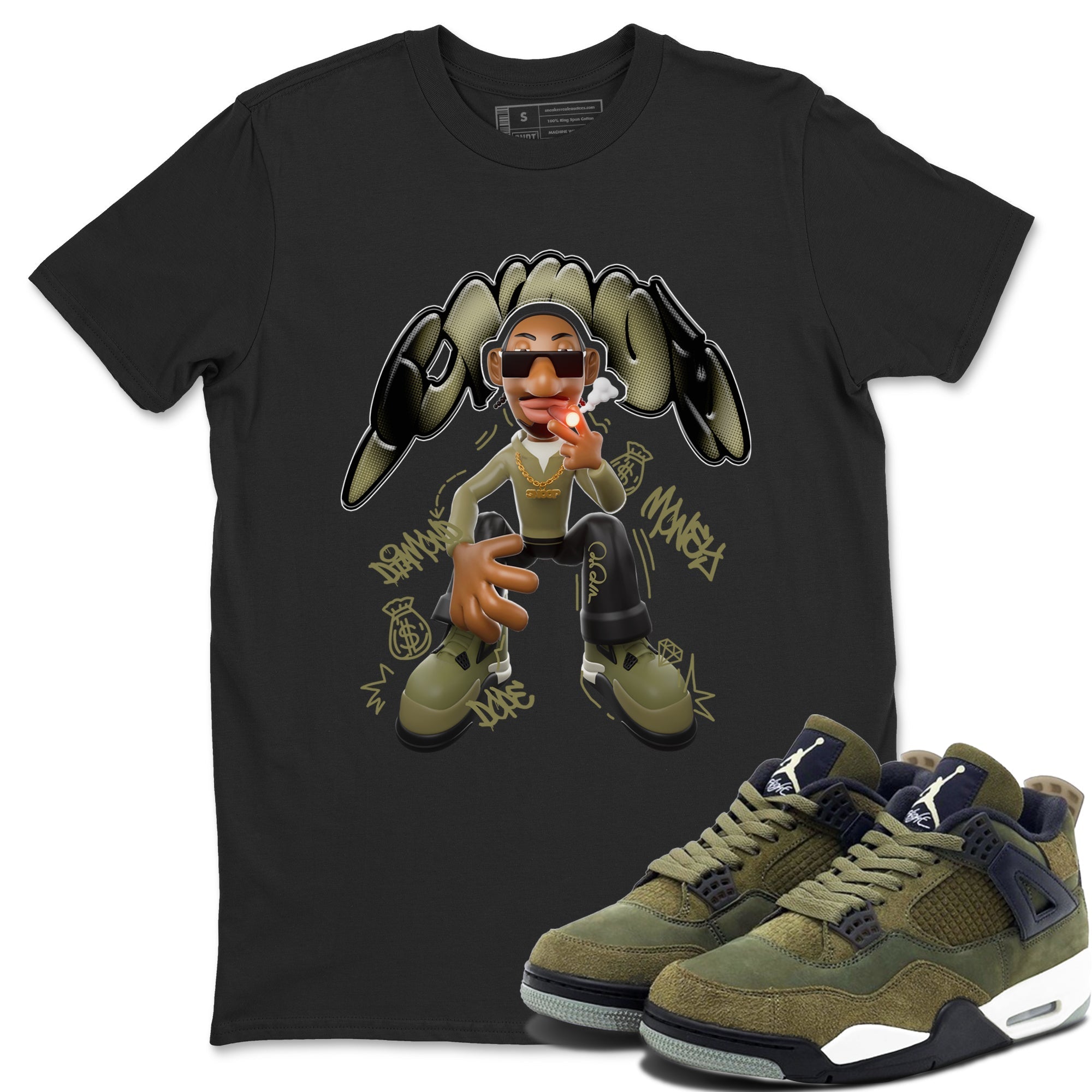 Snoop snkmatch Tee - Air Jordan 4 Medium Olive