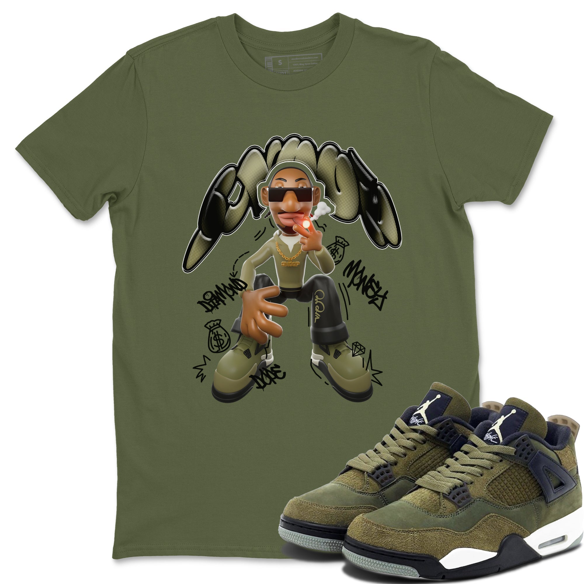 Snoop snkmatch Tee - Air Jordan 4 Medium Olive