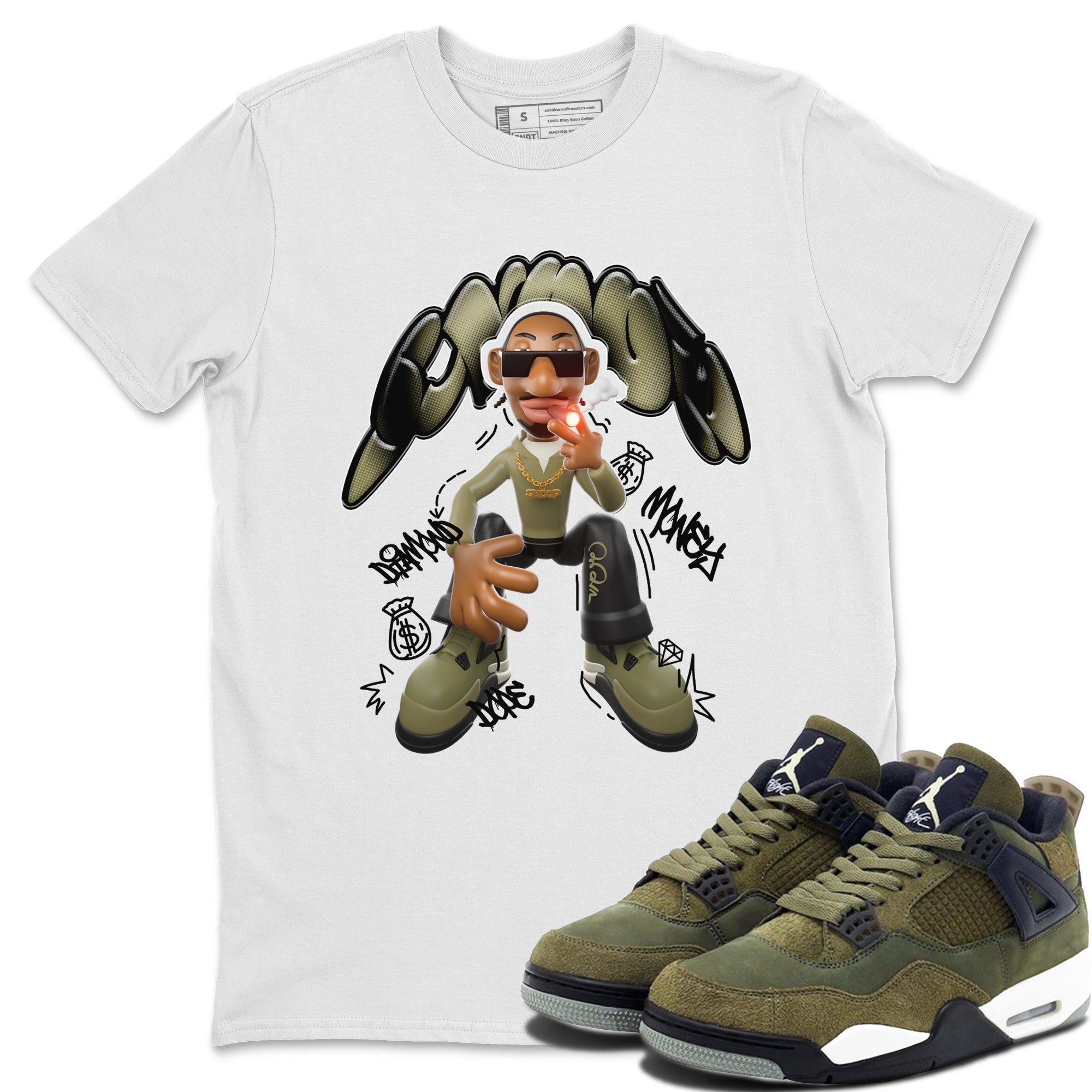 Snoop snkmatch Tee - Air Jordan 4 Medium Olive