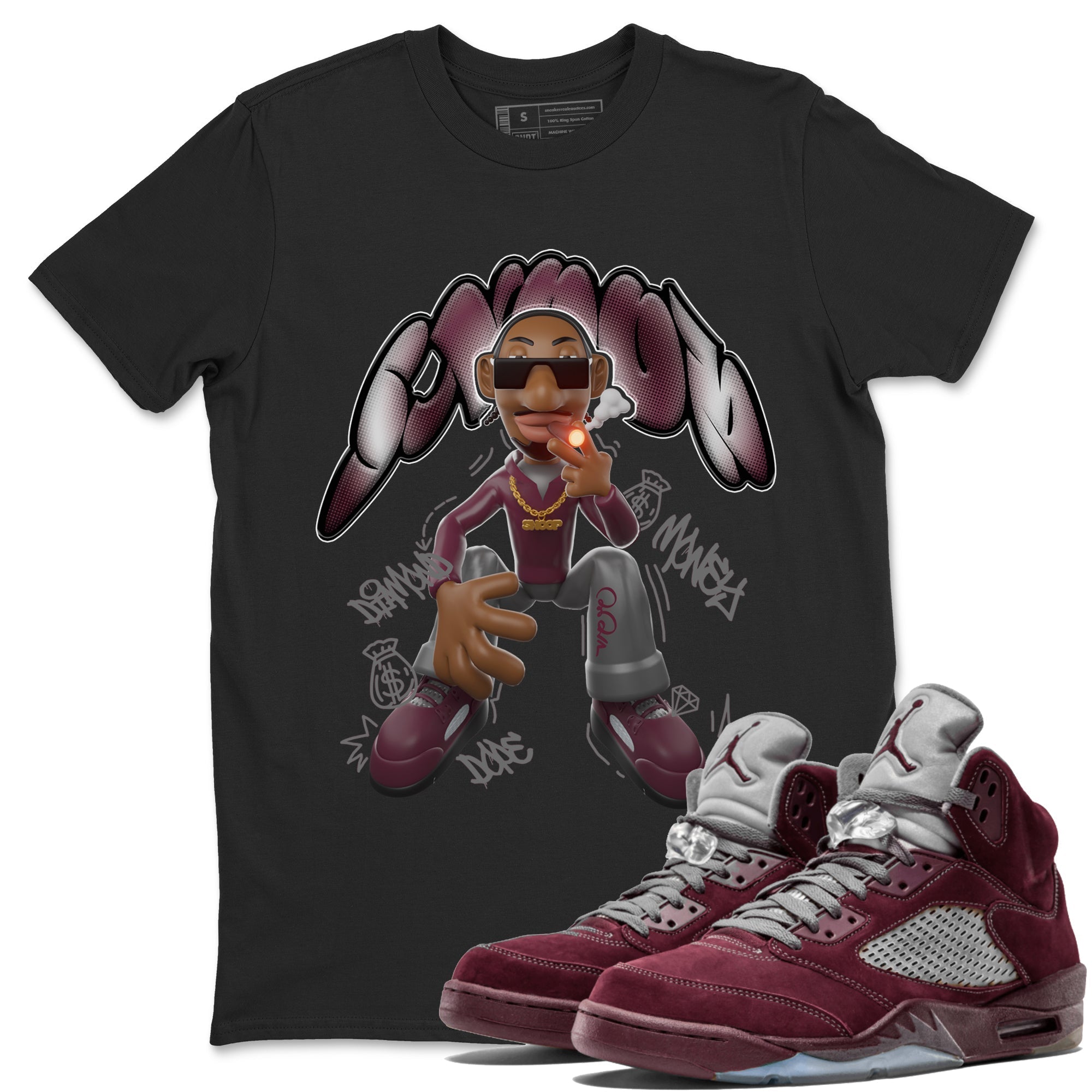 Snoop snkmatch Tee - Air Jordan 5 Burgundy