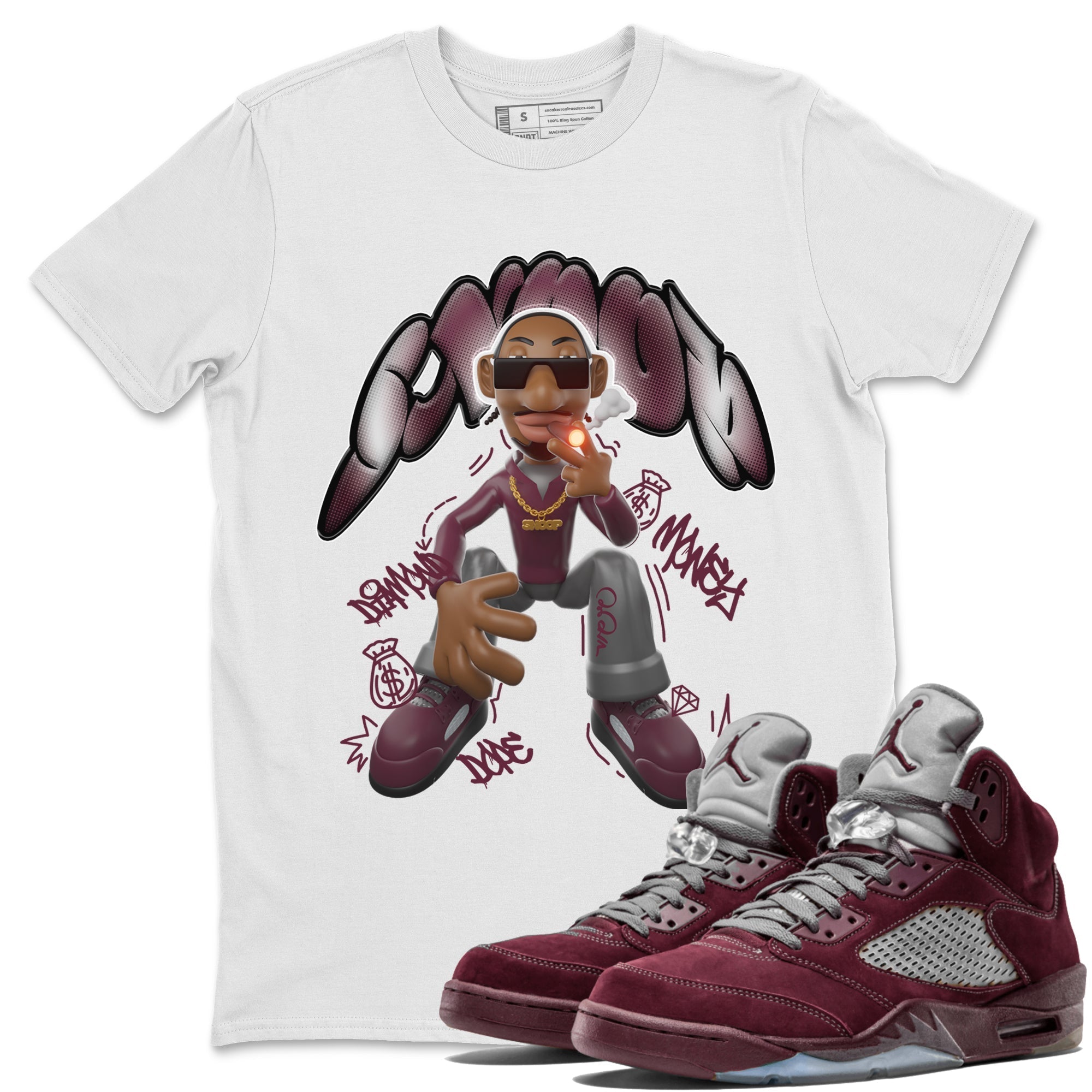 Snoop snkmatch Tee - Air Jordan 5 Burgundy