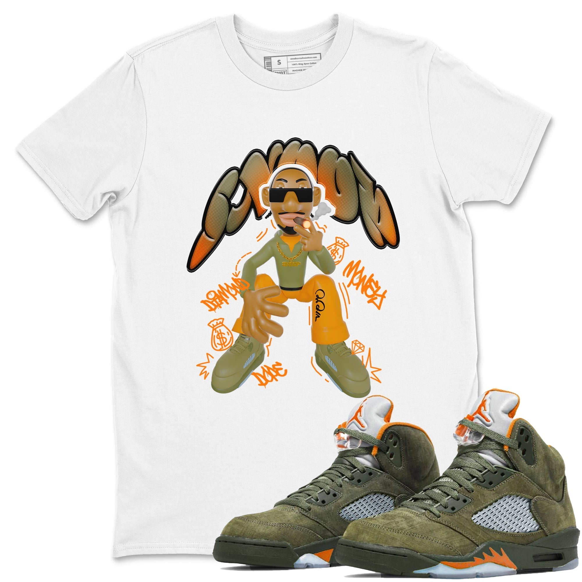 Snoop snkmatch Tees - Air Jordan 5 Olive