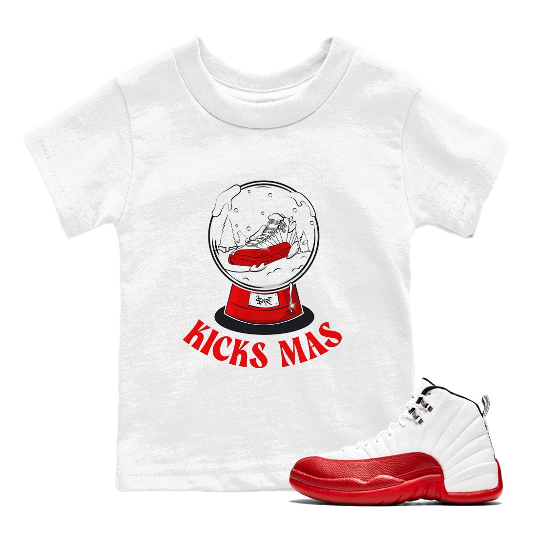 Snow Ball snkmatch Tee Kids - Air Jordan 12 Cherry
