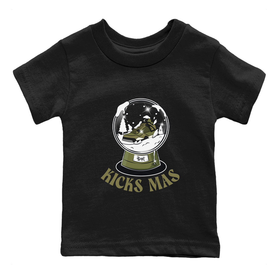 Snow Ball snkmatch Tee Kids - Air Jordan 4 Medium Olive
