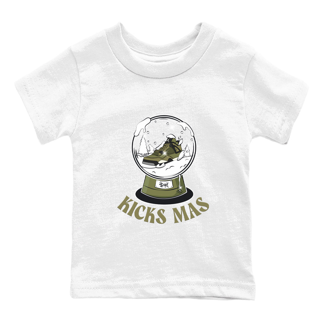 Snow Ball snkmatch Tee Kids - Air Jordan 4 Medium Olive
