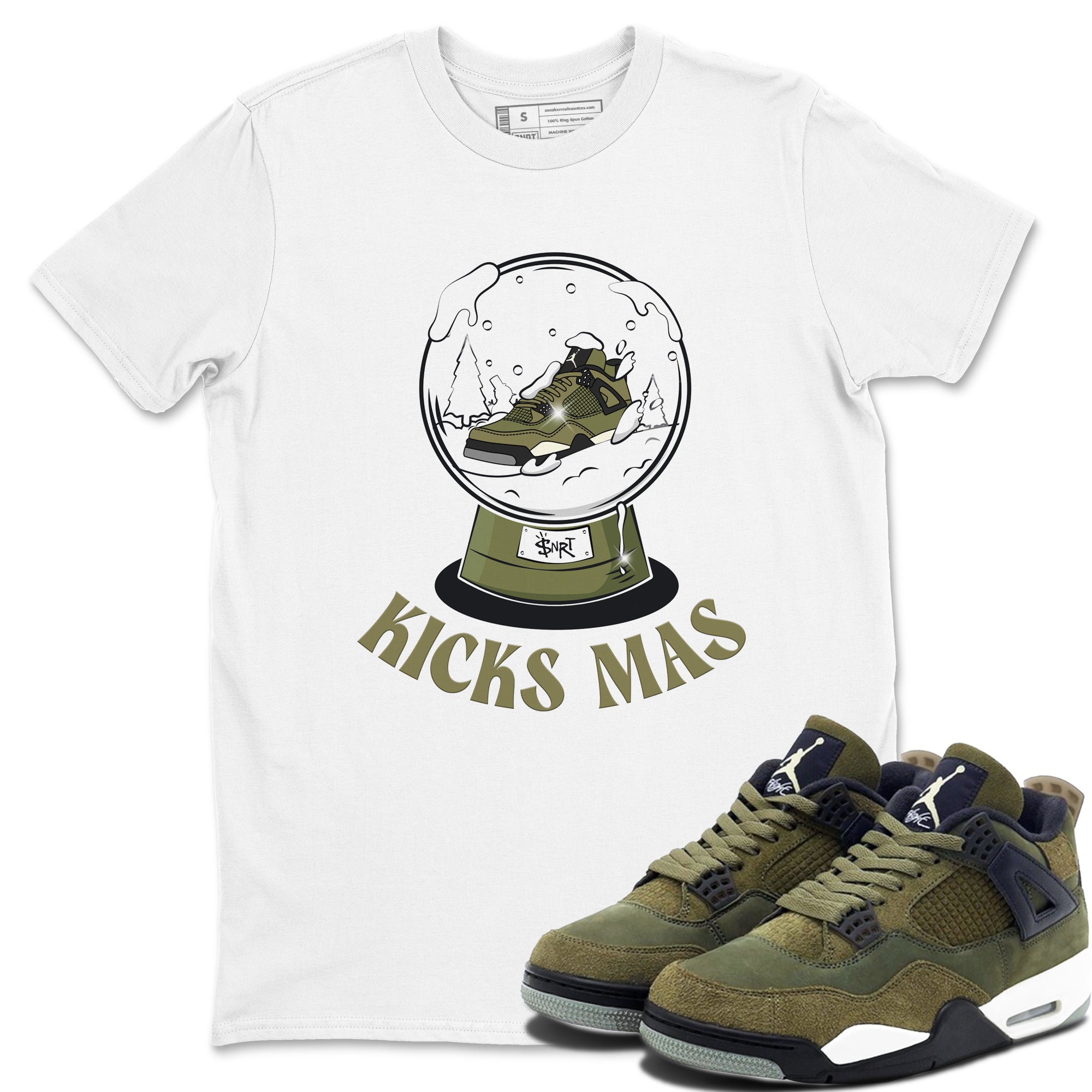 Snow Ball snkmatch Tee - Air Jordan 4 Medium Olive