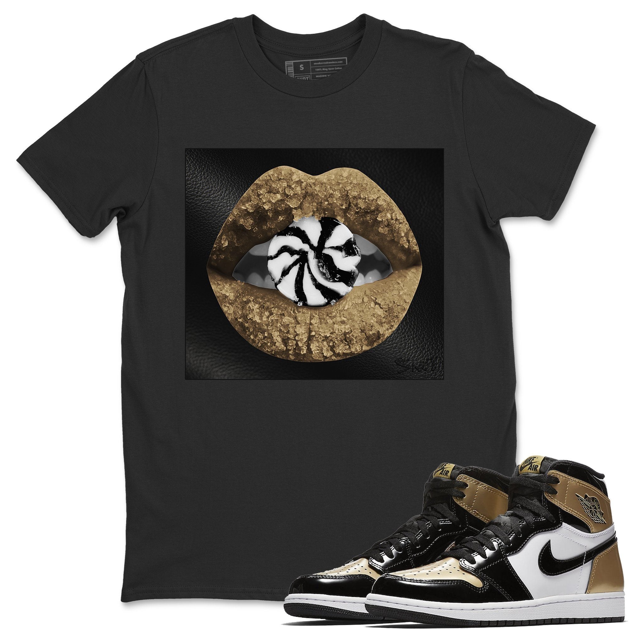Lips Candy Unisex Tops - Air Jordan 1 Gold Toe