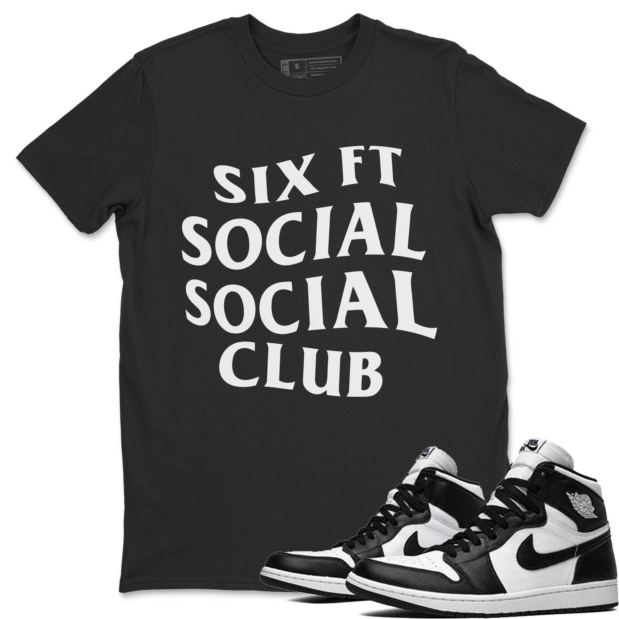 Six Ft Social Club Unisex Tops - Air Jordan 1 Black White