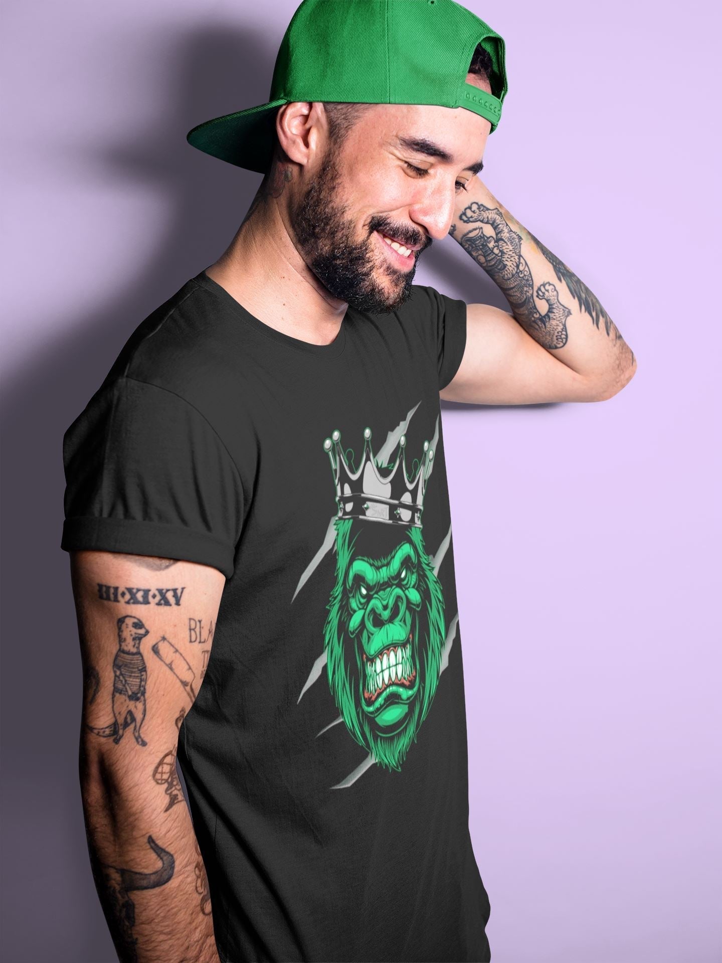 Ferocious Gorilla Unisex Tops - Air Jordan 1 Pine Green