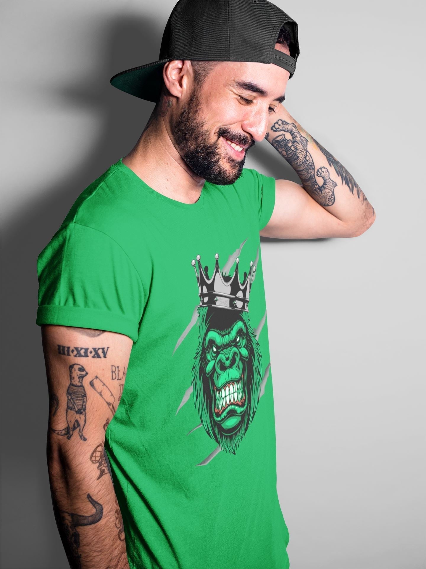 Ferocious Gorilla Unisex Tops - Air Jordan 1 Pine Green