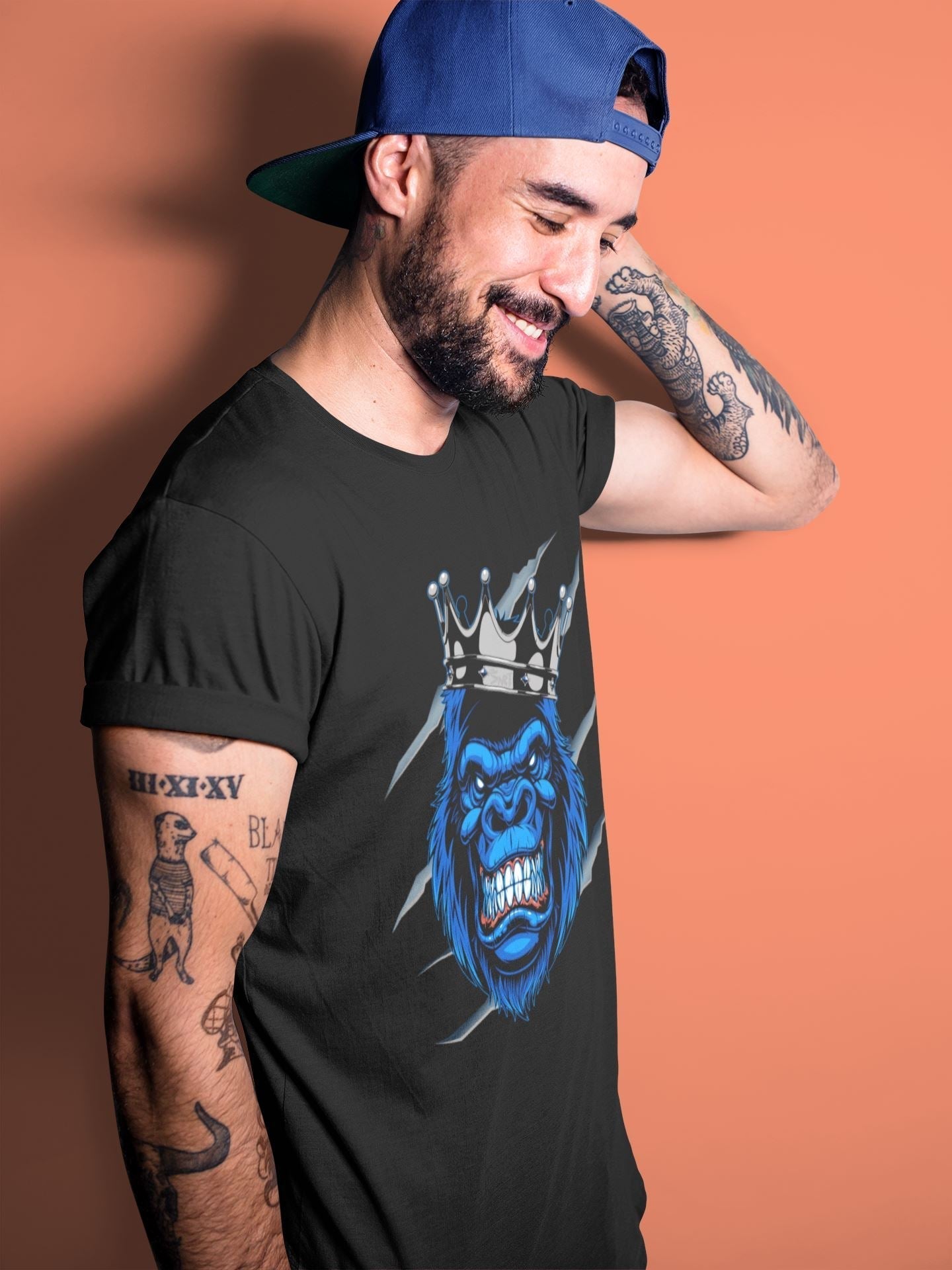 Ferocious Gorilla Unisex Tops - Air Jordan 1 Royal Black