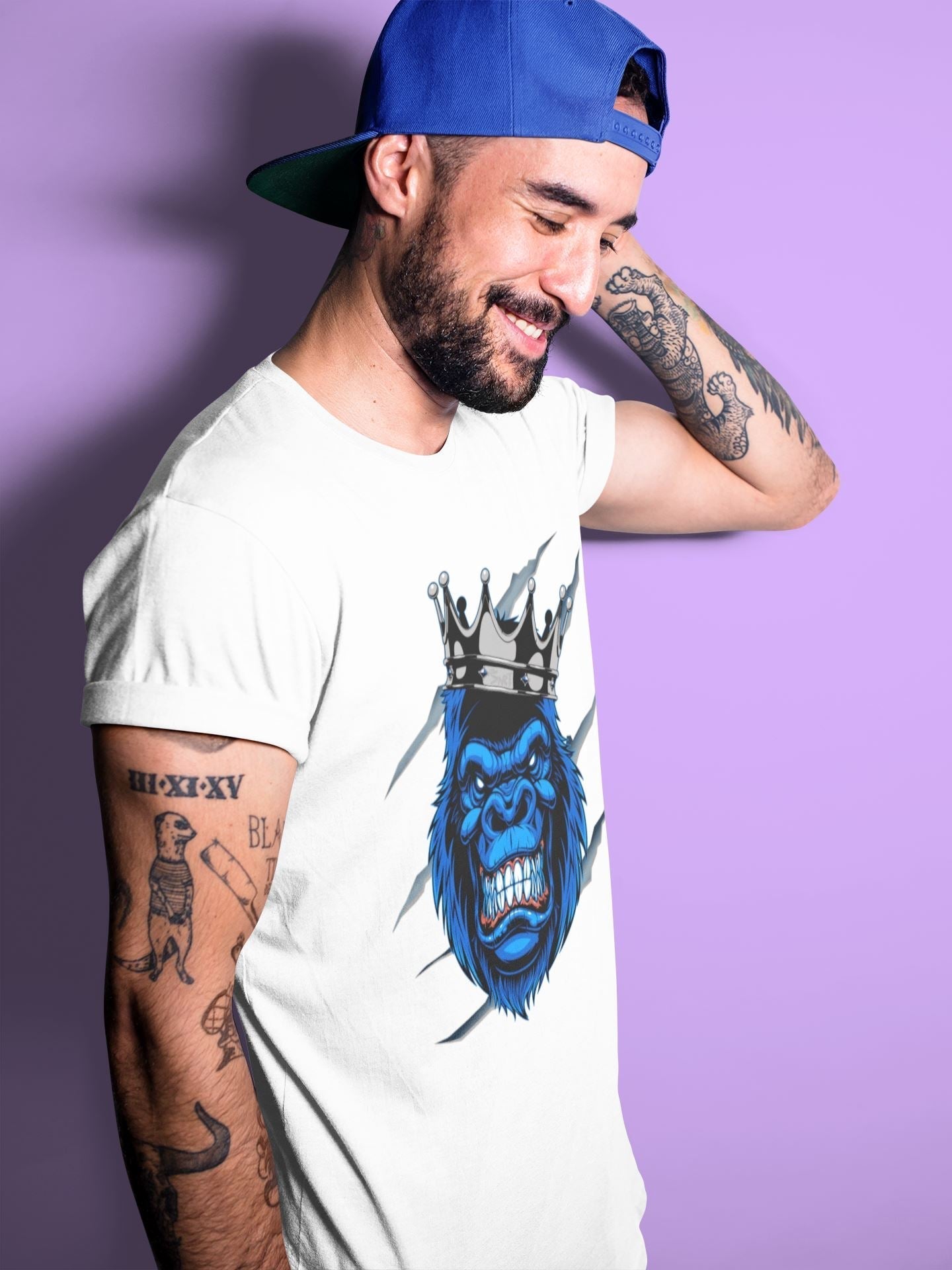 Ferocious Gorilla Unisex Tops - Air Jordan 1 Royal Black