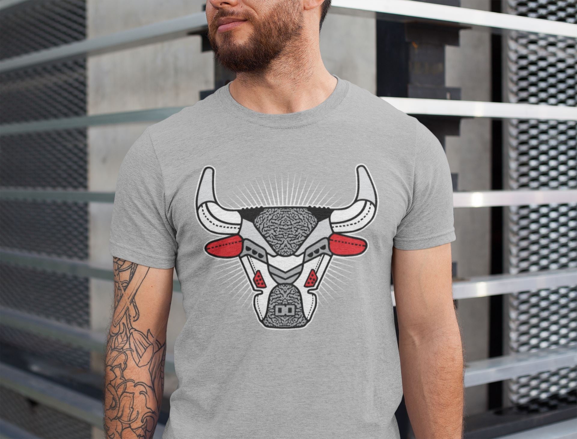 AJ3 Bull Head Unisex Tops - Air Jordan 3 White Cement