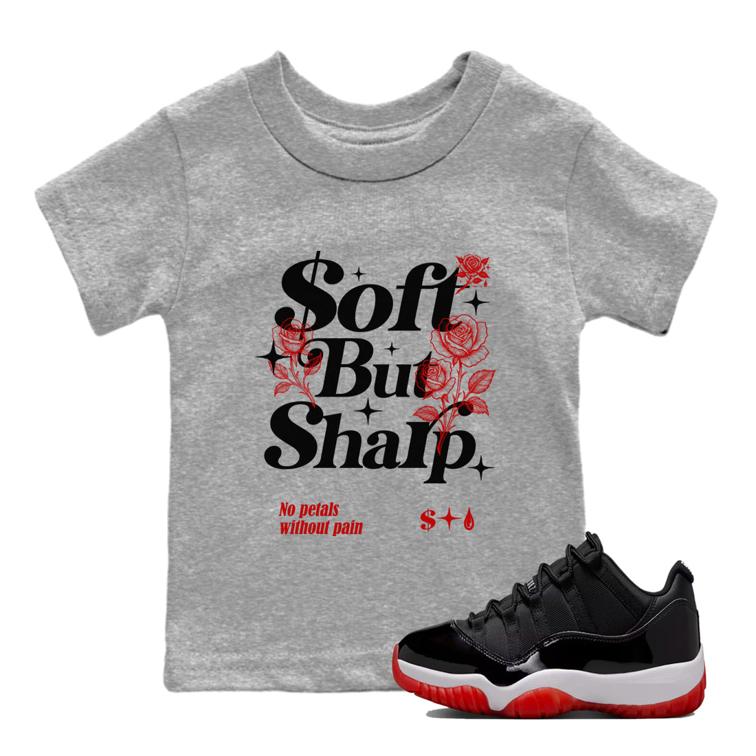 Soft but Sharp snkmatch Tees Kids - Air Jordan 11 Bred