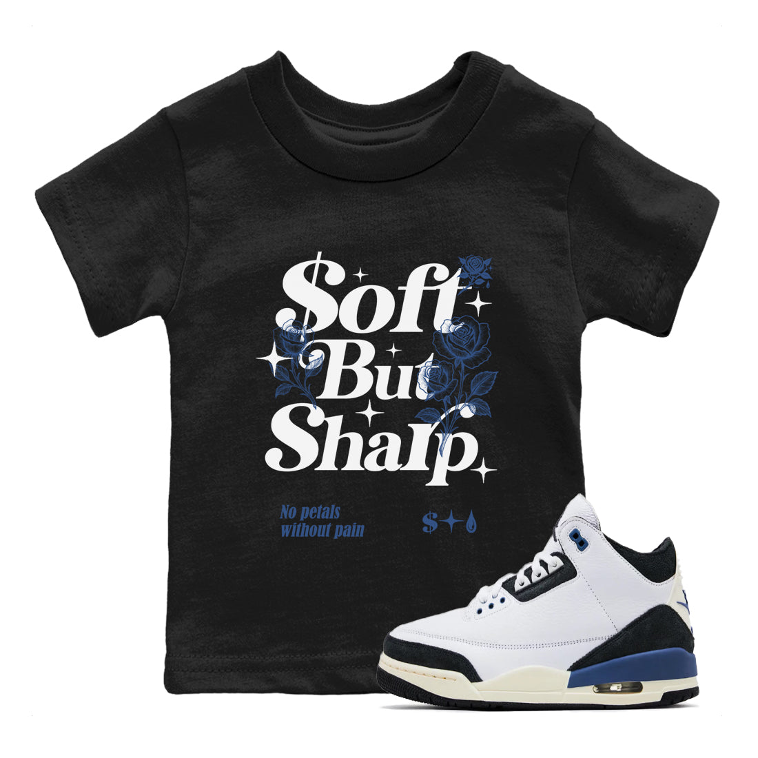 Soft but Sharp snkmatch Tees Kids - Air Jordan 3 A Ma Maniere x Diffused Blue