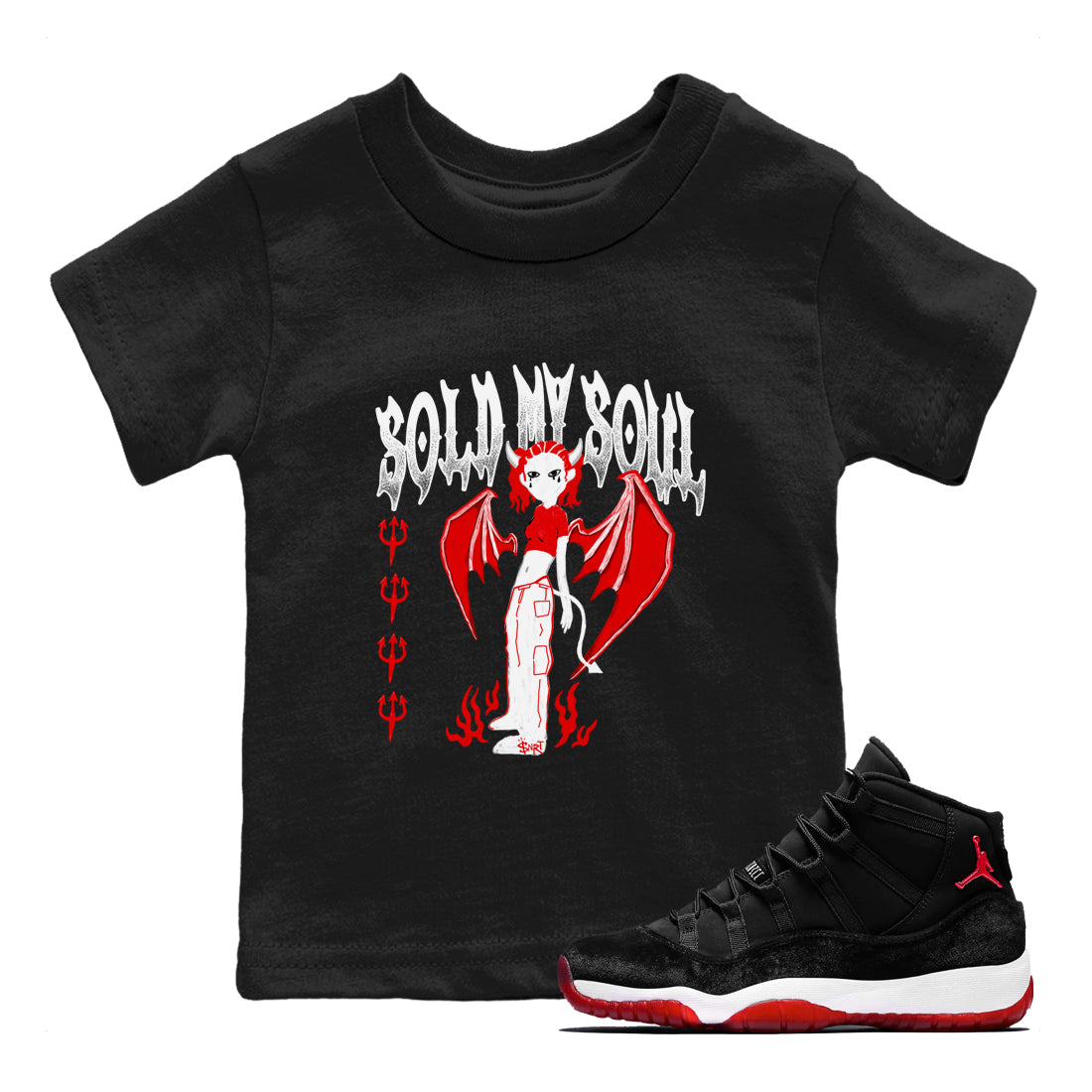 Sold My Soul snkmatch Tees Kids - Air Jordan 11 Bred Velvet