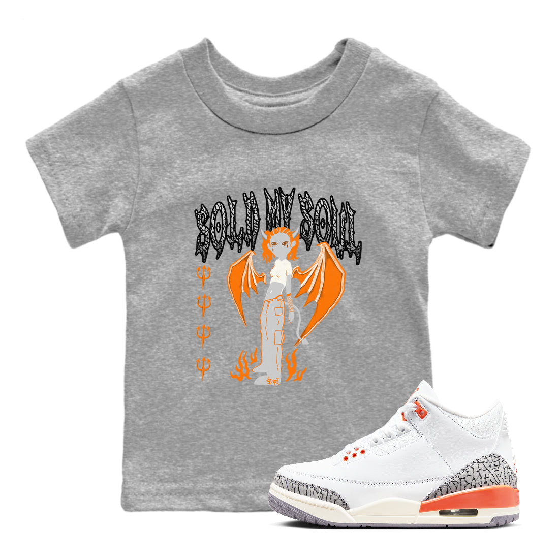 Sold My Soul snkmatch Tees Kids - Air Jordan 3 Georgia Peach