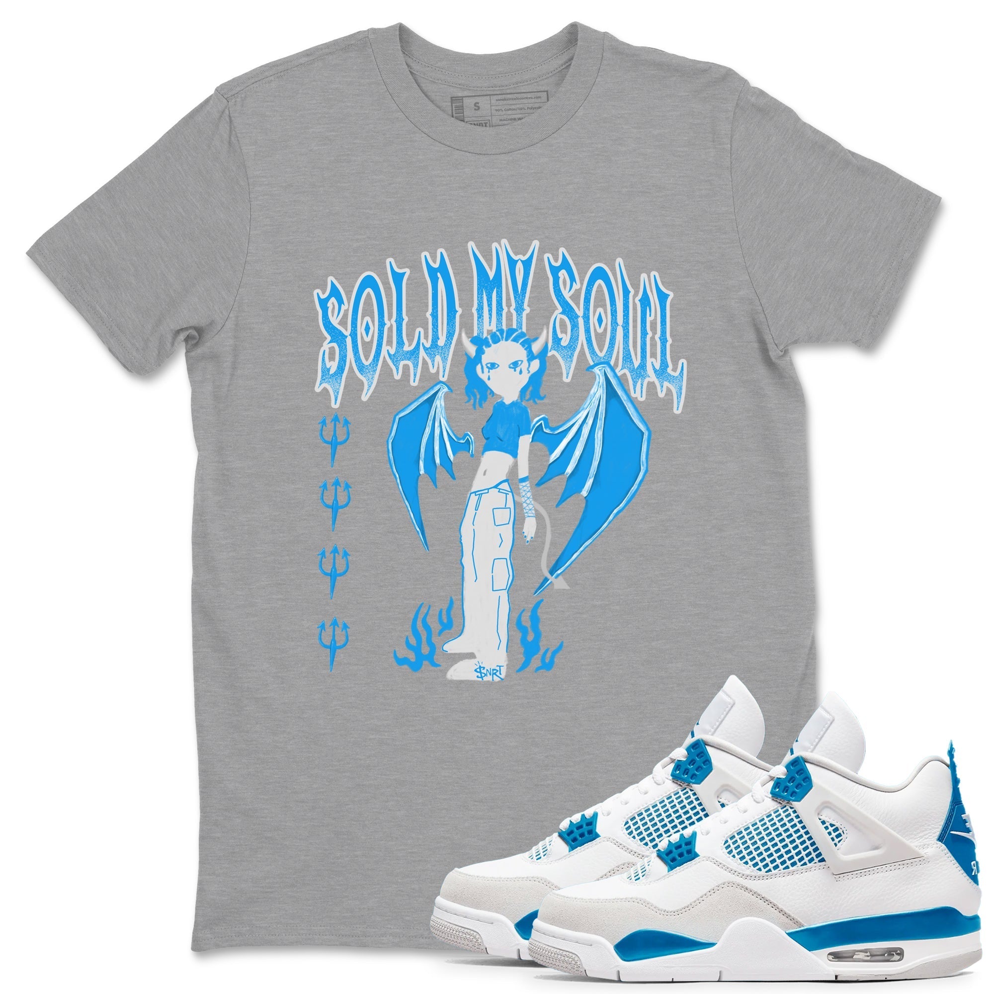 Sold My Soul snkmatch Tees - Air Jordan 4 Military Blue