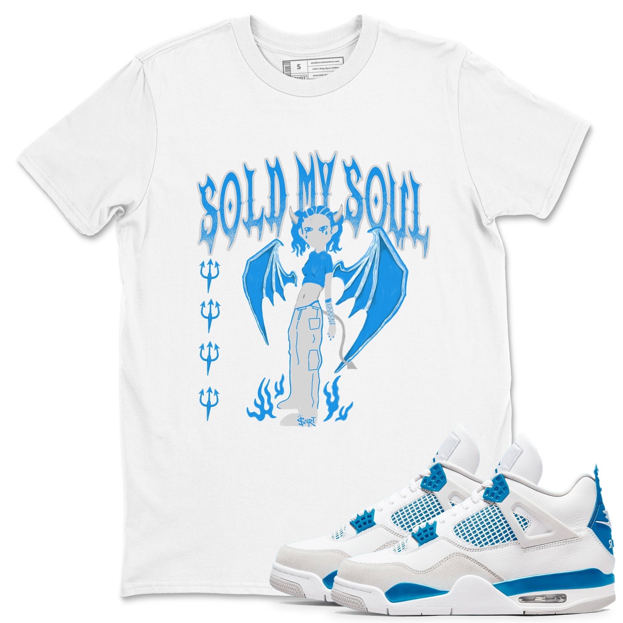 Sold My Soul snkmatch Tees - Air Jordan 4 Military Blue
