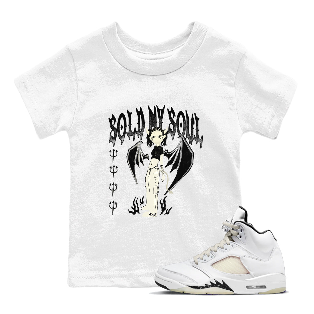 Sold My Soul snkmatch Tees Kids - Air Jordan 5 Sail