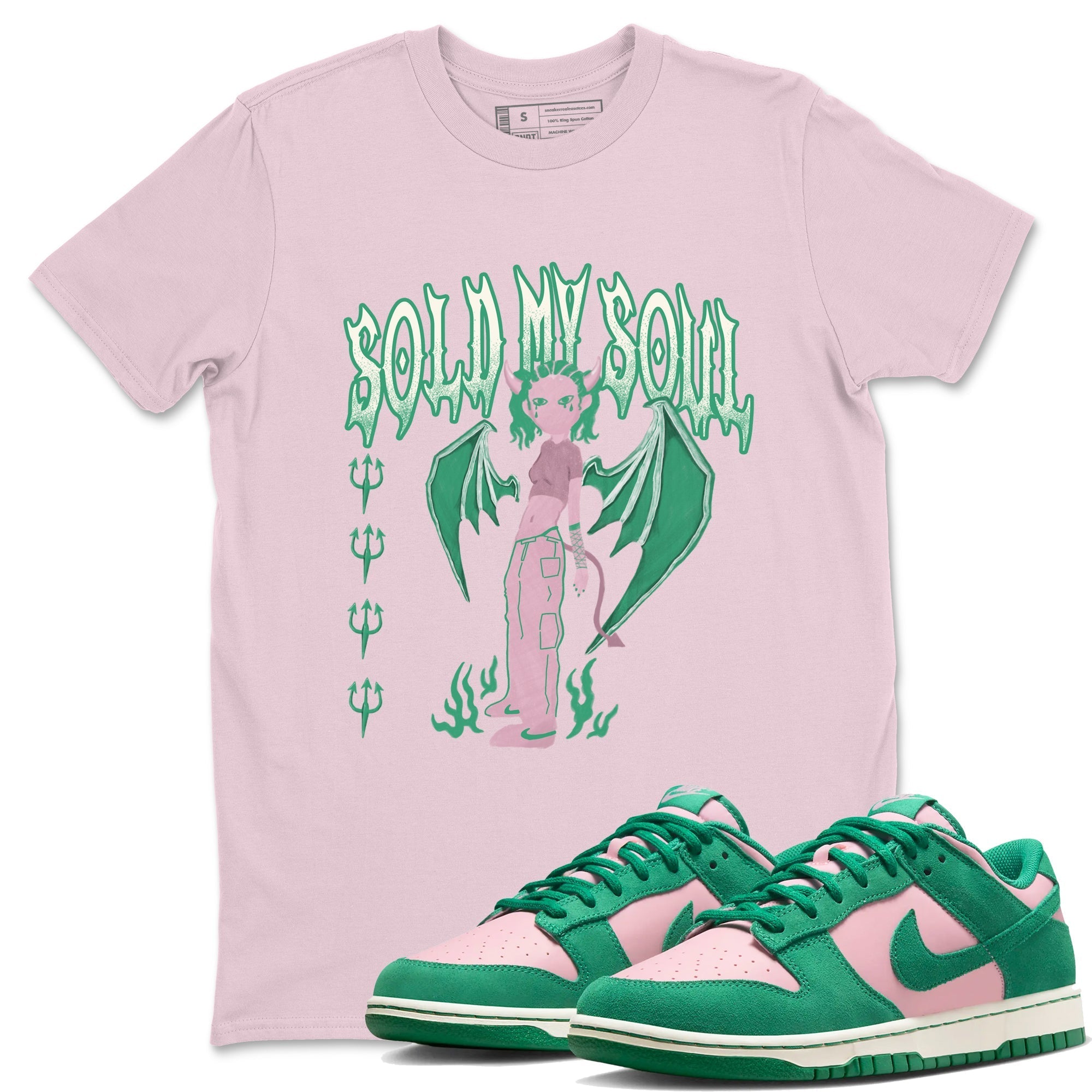 Sold My Soul snkmatch Tees - Dunk Medium Soft Pink Malachite
