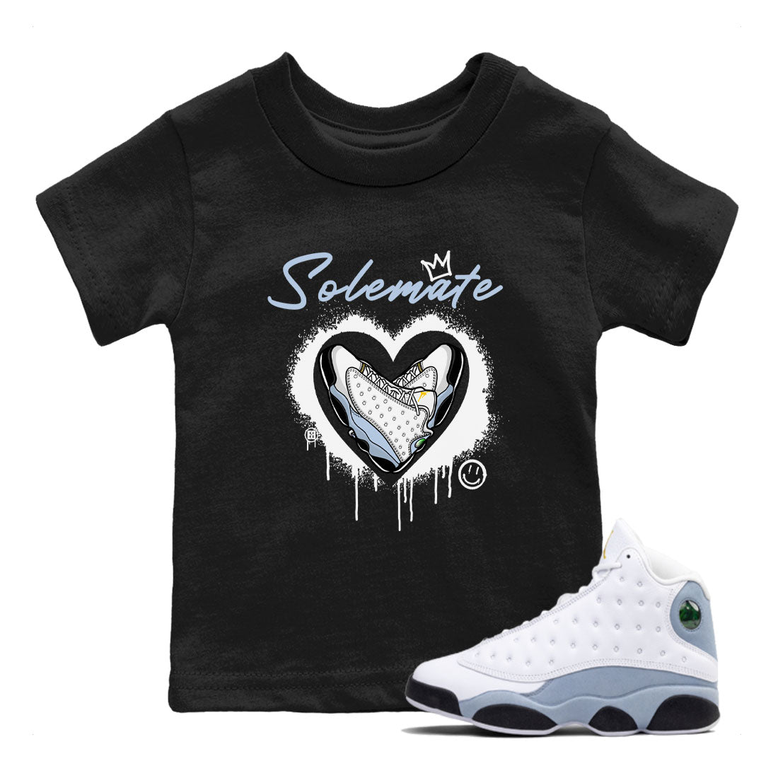 Solemate snkmatch Tees Kids - Air Jordan 13 Blue Grey
