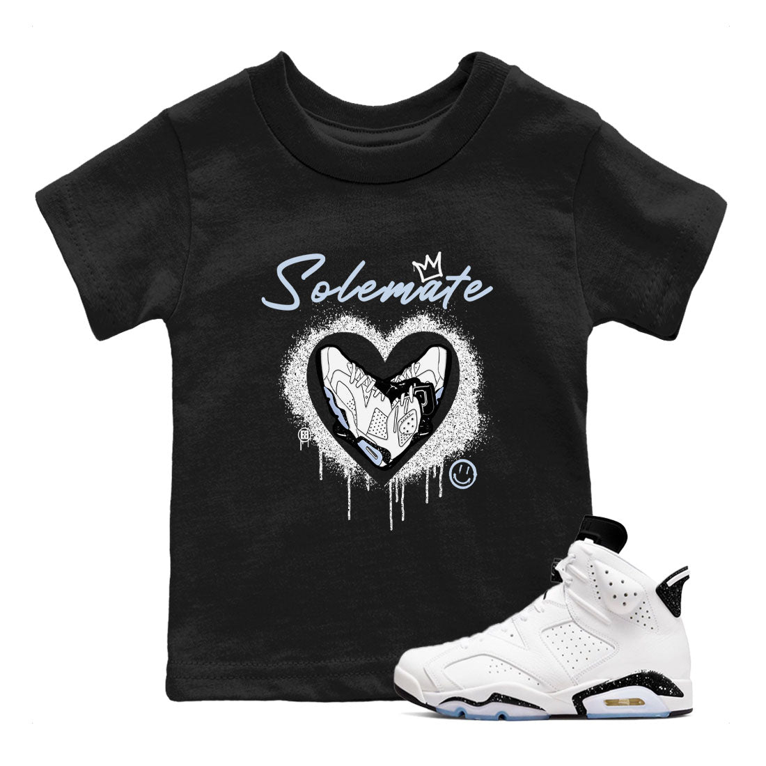 Solemate snkmatch Tees Kids - Air Jordan 6 White Black