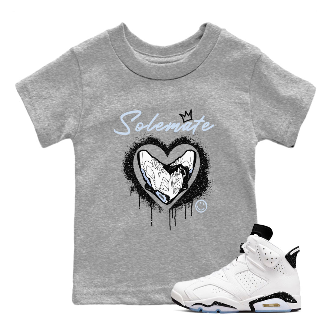 Solemate snkmatch Tees Kids - Air Jordan 6 White Black
