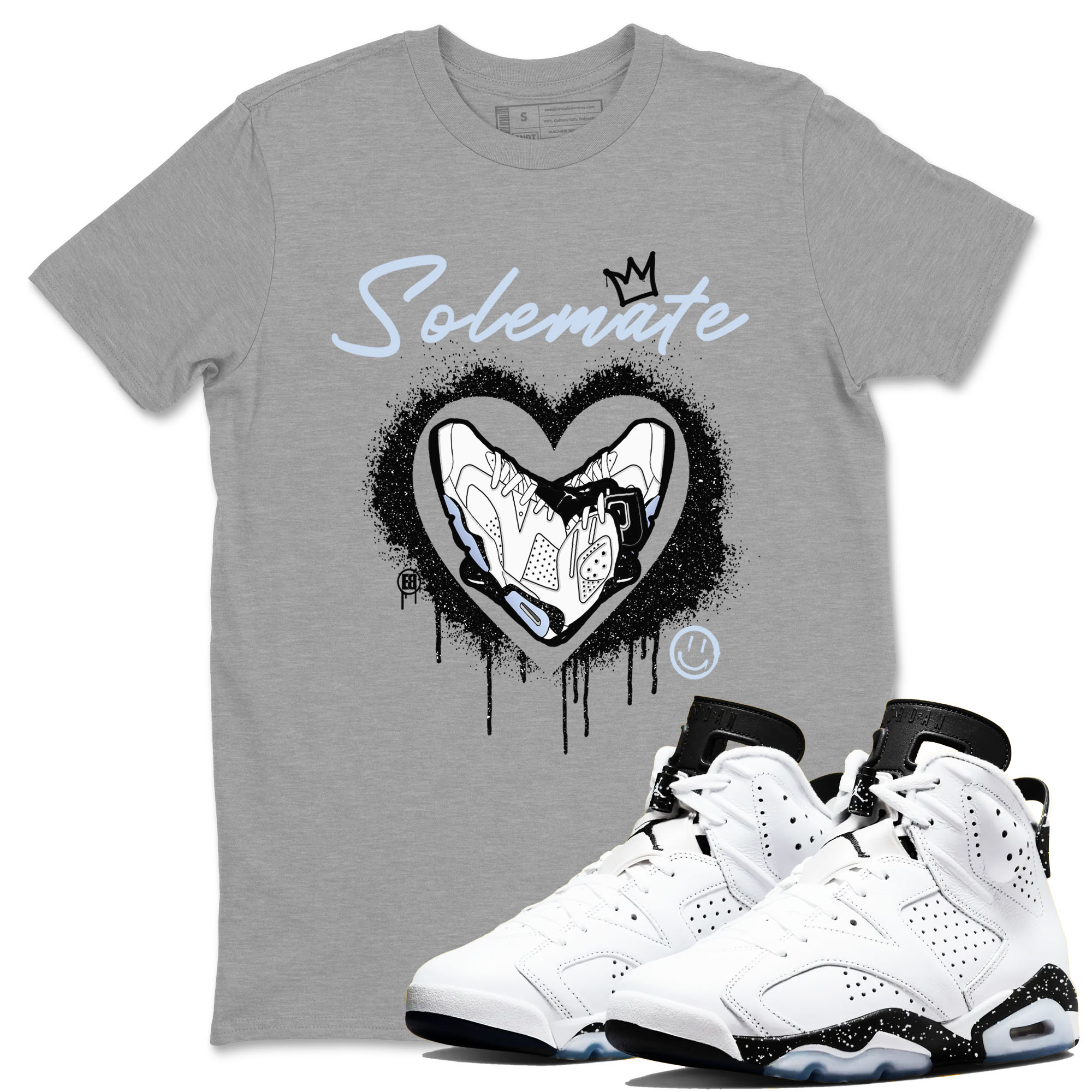 Solemate snkmatch Tees - Air Jordan 6 White Black