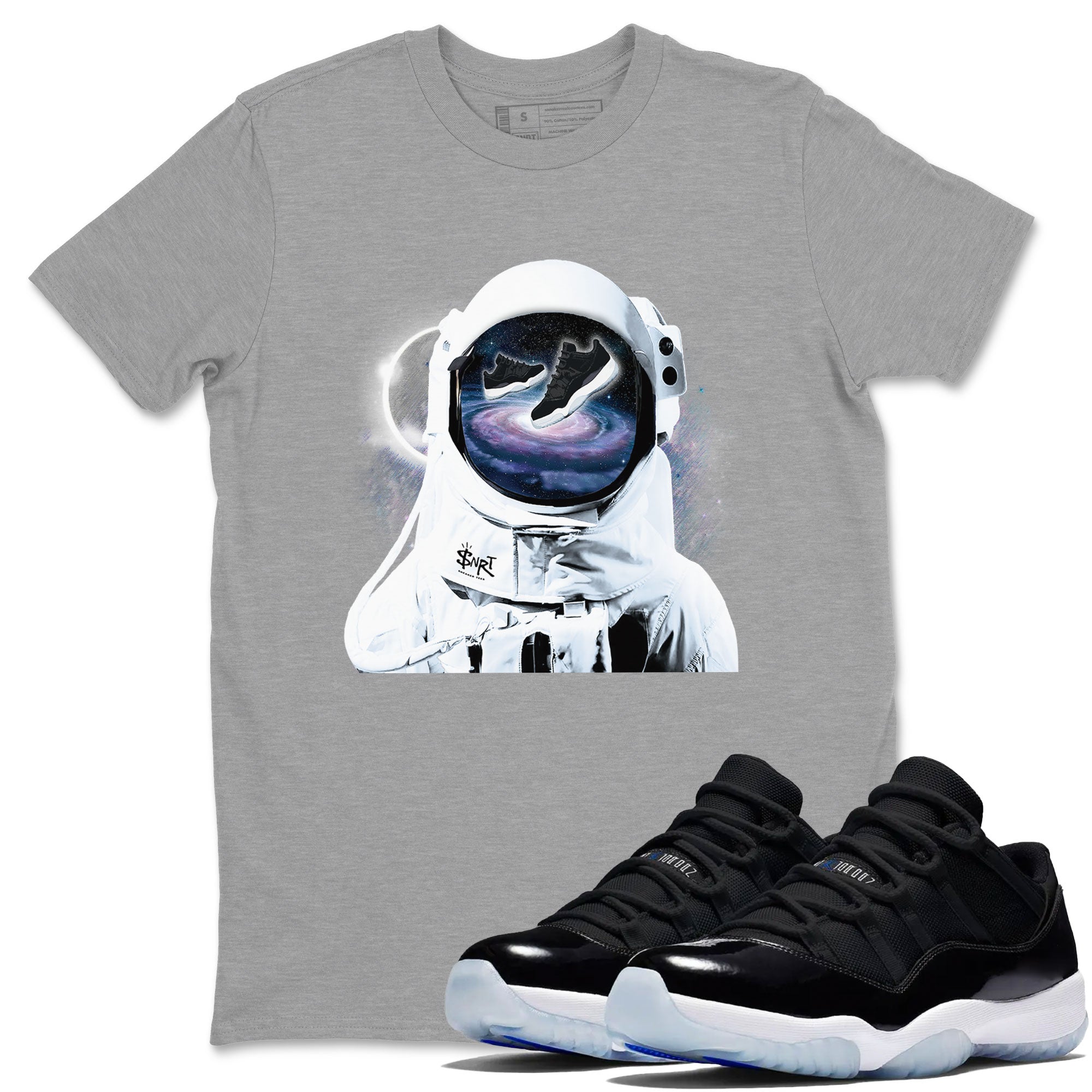 Space Discovery snkmatch Tees - Air Jordan 11 Black and Varsity Royal