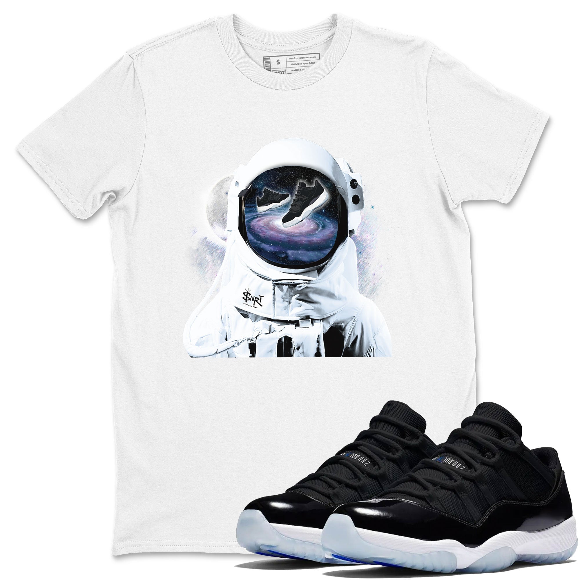 Space Discovery snkmatch Tees - Air Jordan 11 Black and Varsity Royal