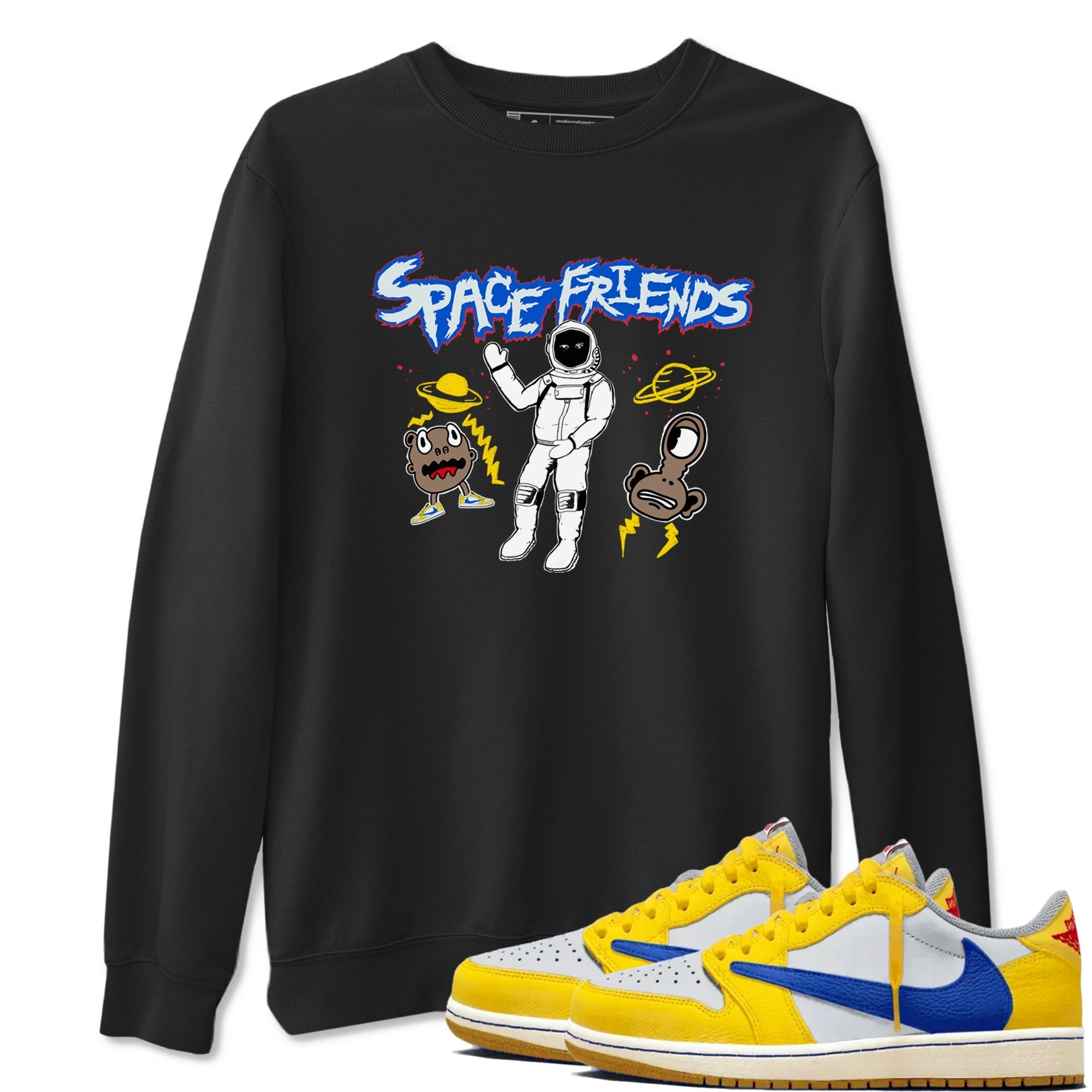 Space Friends snkmatch Tees - Air Jordan 1 Travis Scott Canary