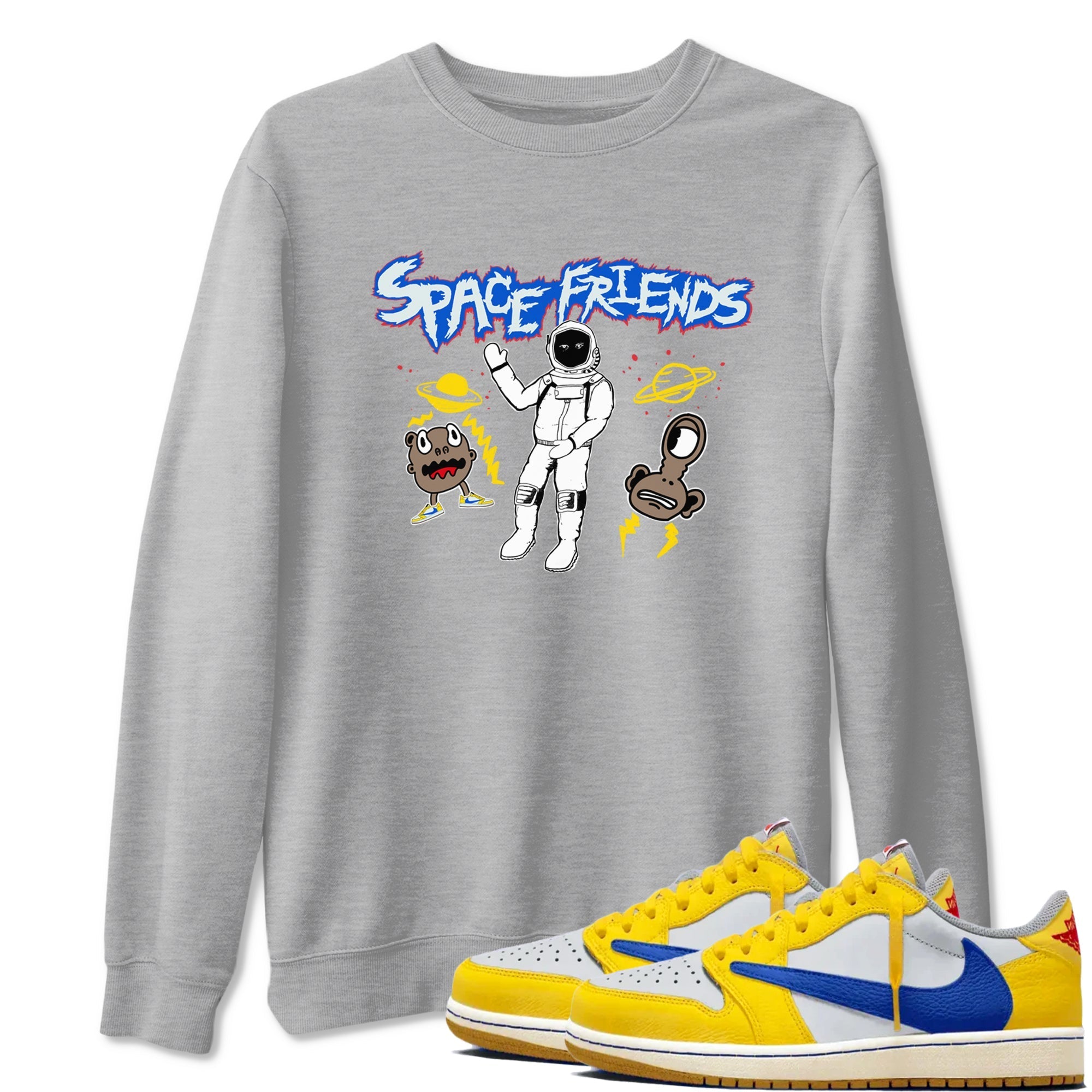 Space Friends snkmatch Tees - Air Jordan 1 Travis Scott Canary