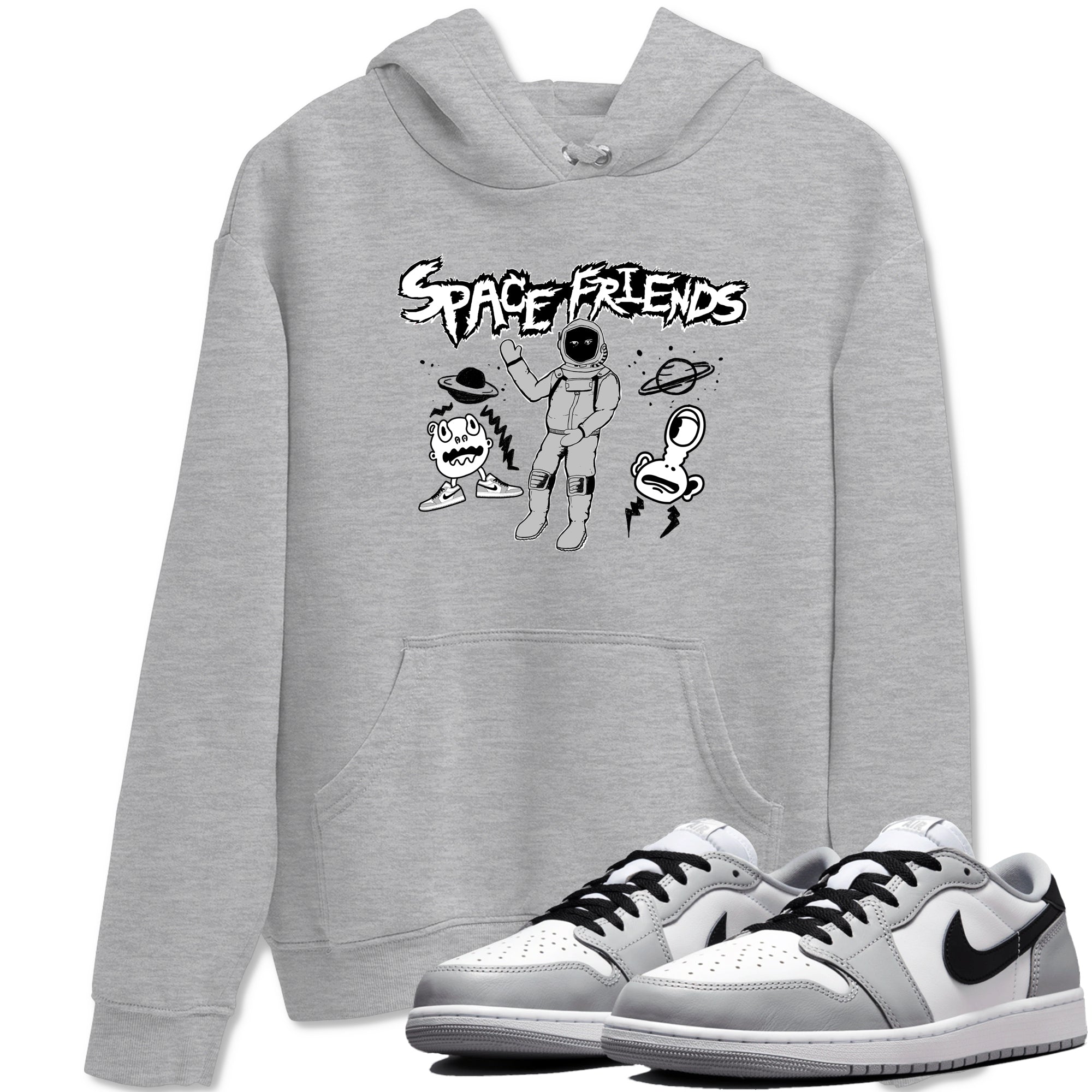 Space Friends snkmatch Tees - Air Jordan 1 Wolf Grey