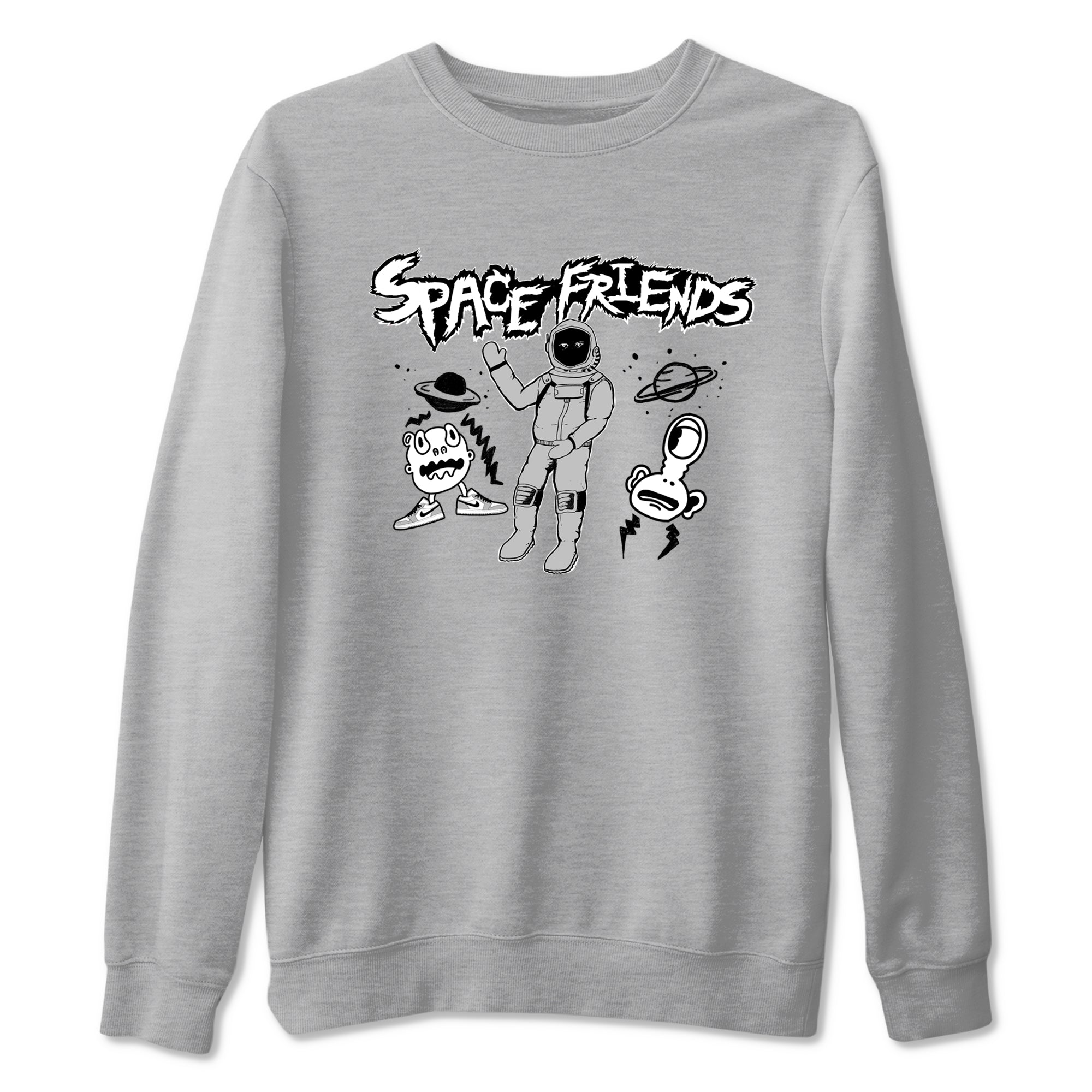 Space Friends snkmatch Tees - Air Jordan 1 Wolf Grey