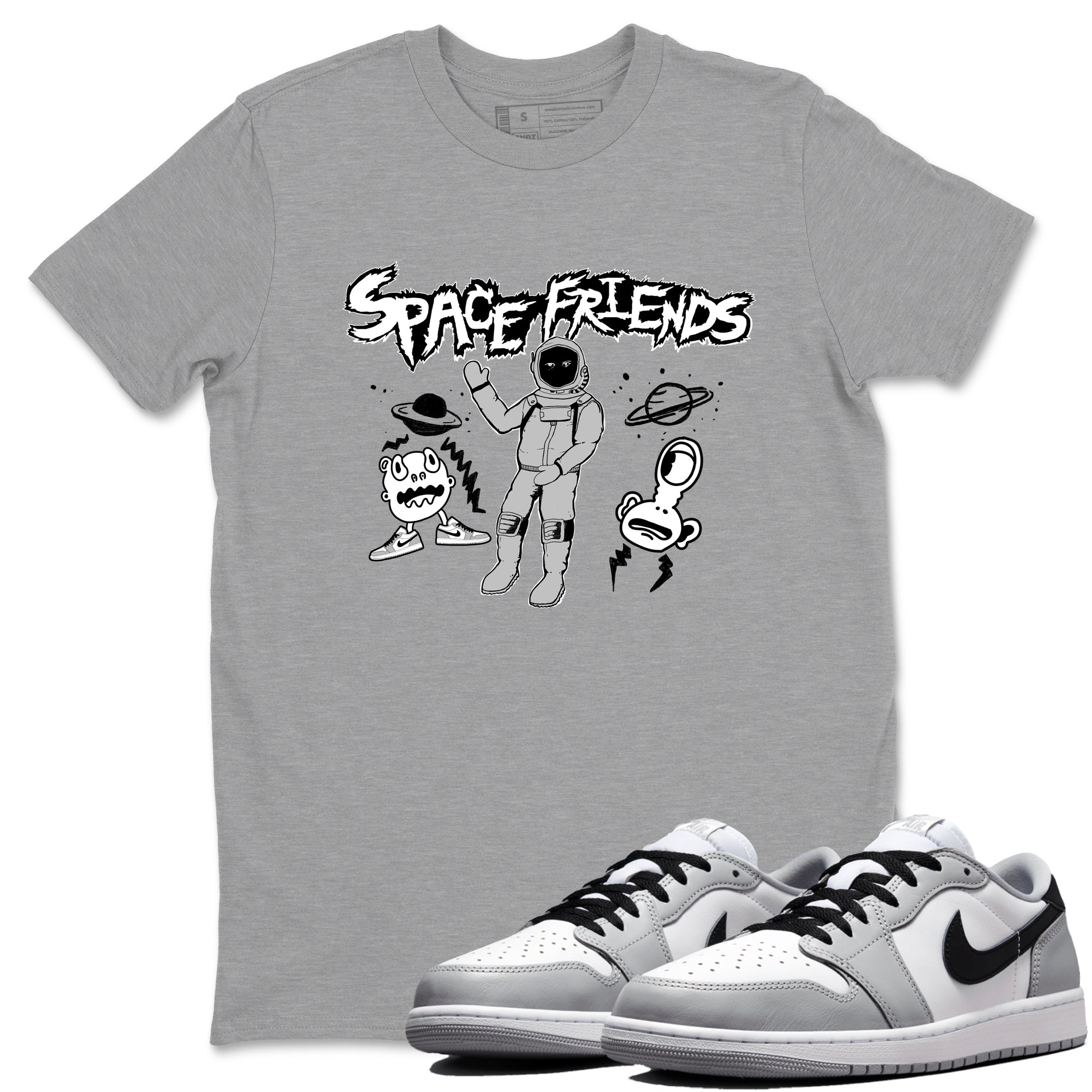 Space Friends snkmatch Tees - Air Jordan 1 Wolf Grey