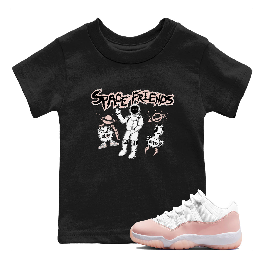 Space Friends snkmatch Tees Kids - Air Jordan 11 Legend Pink