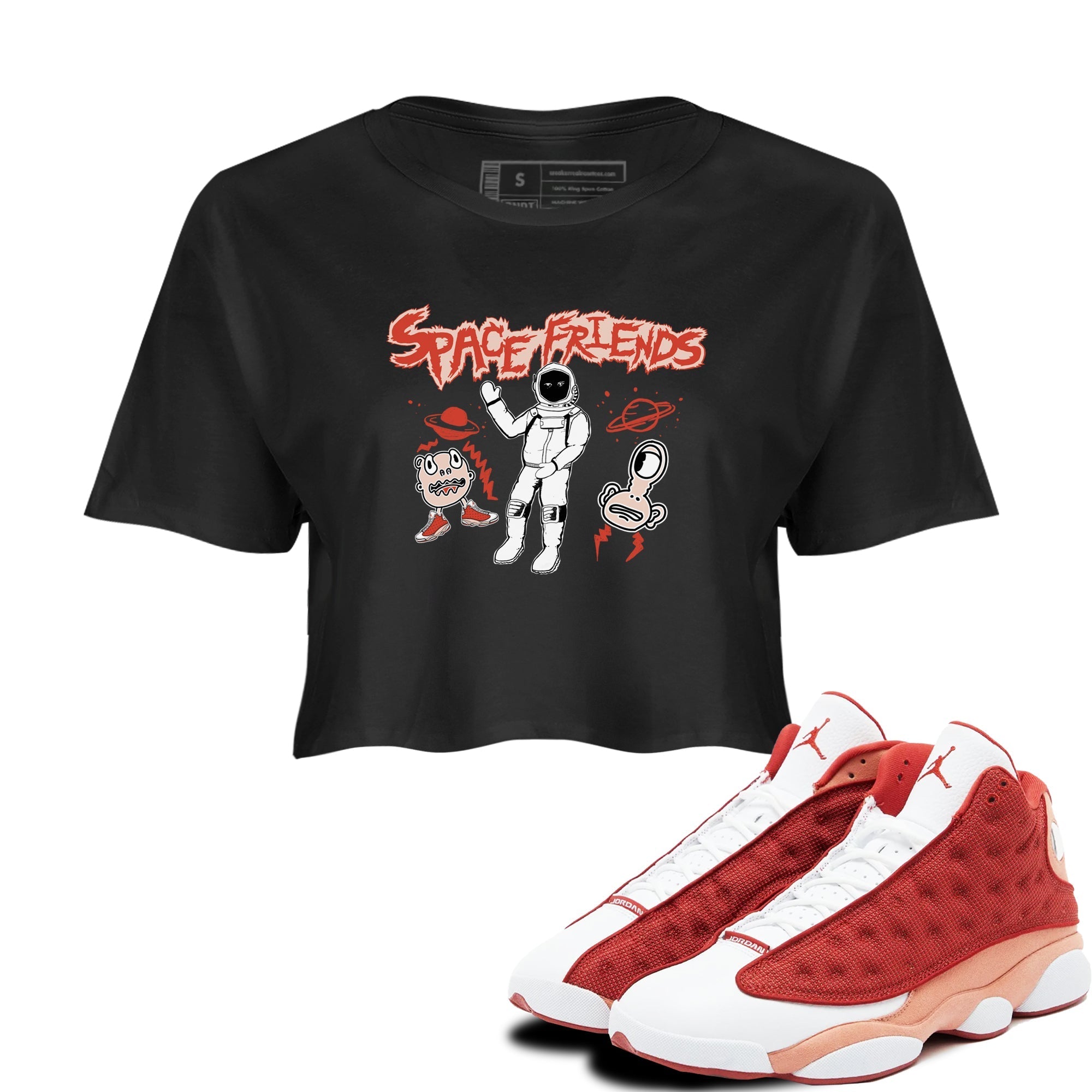 Space Friends snkmatch Women's Top - Air Jordan 13 Dune Red