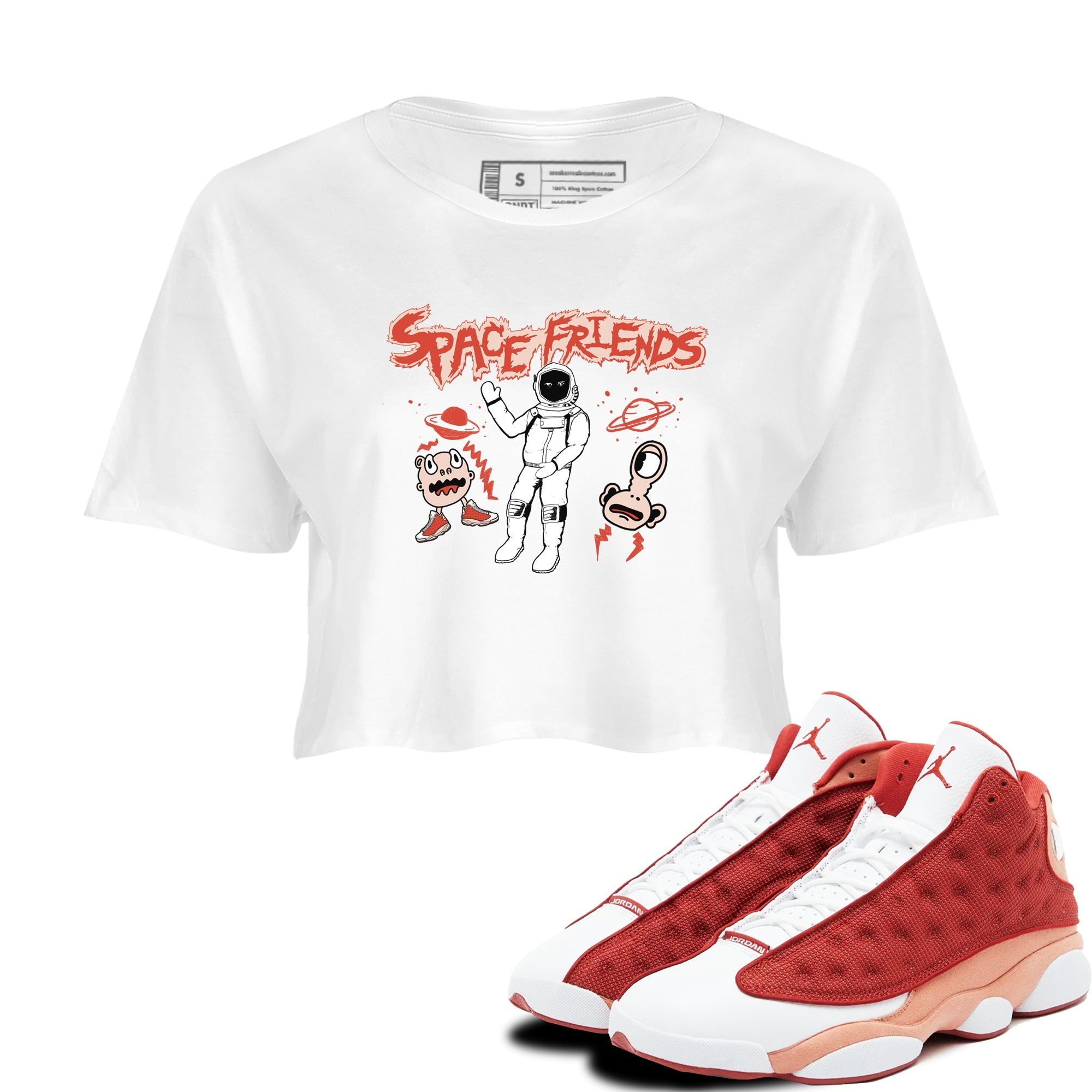Space Friends snkmatch Women's Top - Air Jordan 13 Dune Red