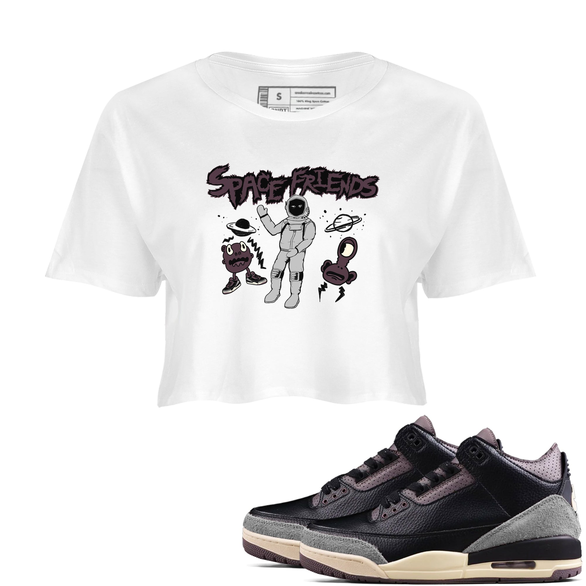 Space Friends snkmatch Women's Top - Air Jordan 3 A Ma Maniere x Black