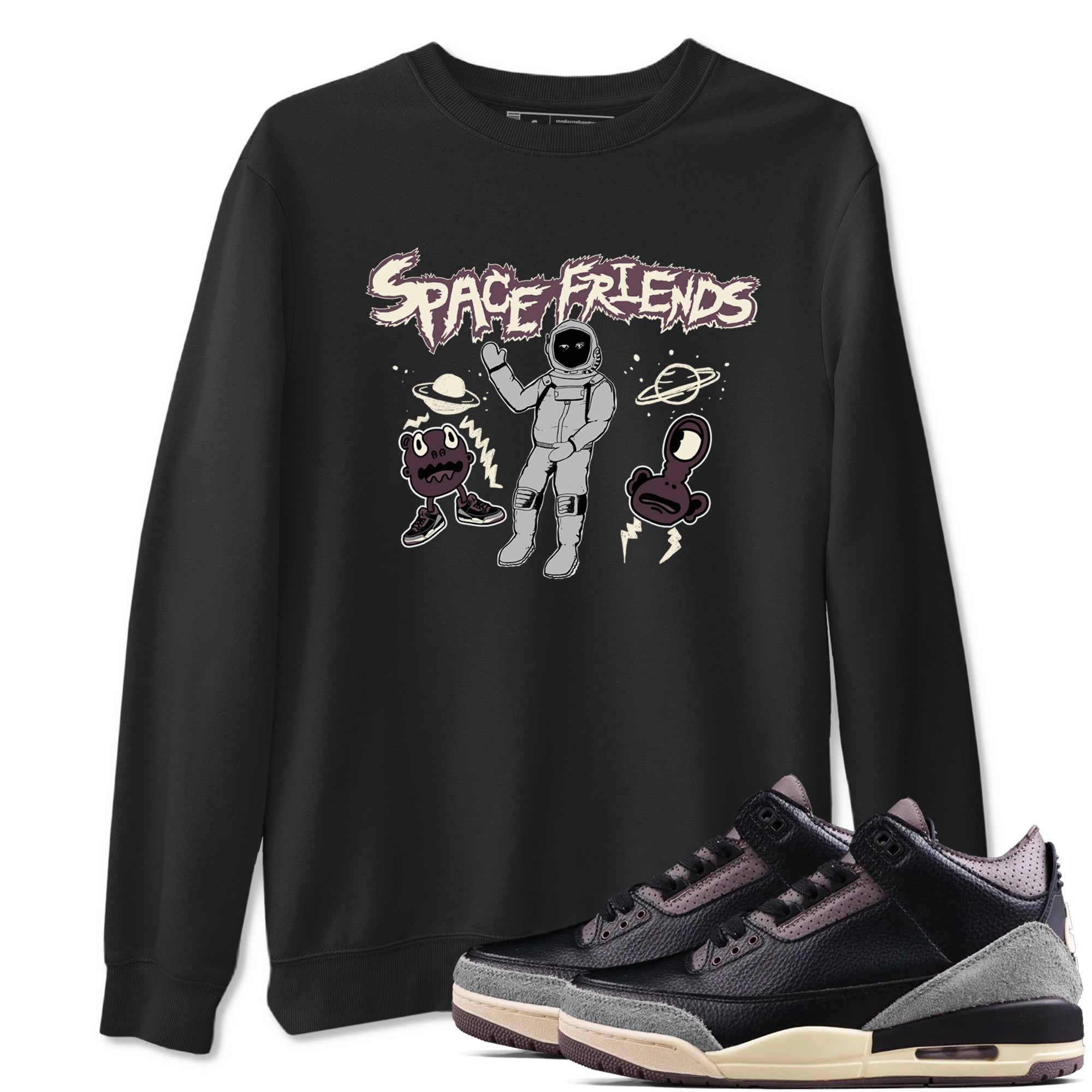 Space Friends snkmatch Tees - Air Jordan 3 A Ma Maniere x Black