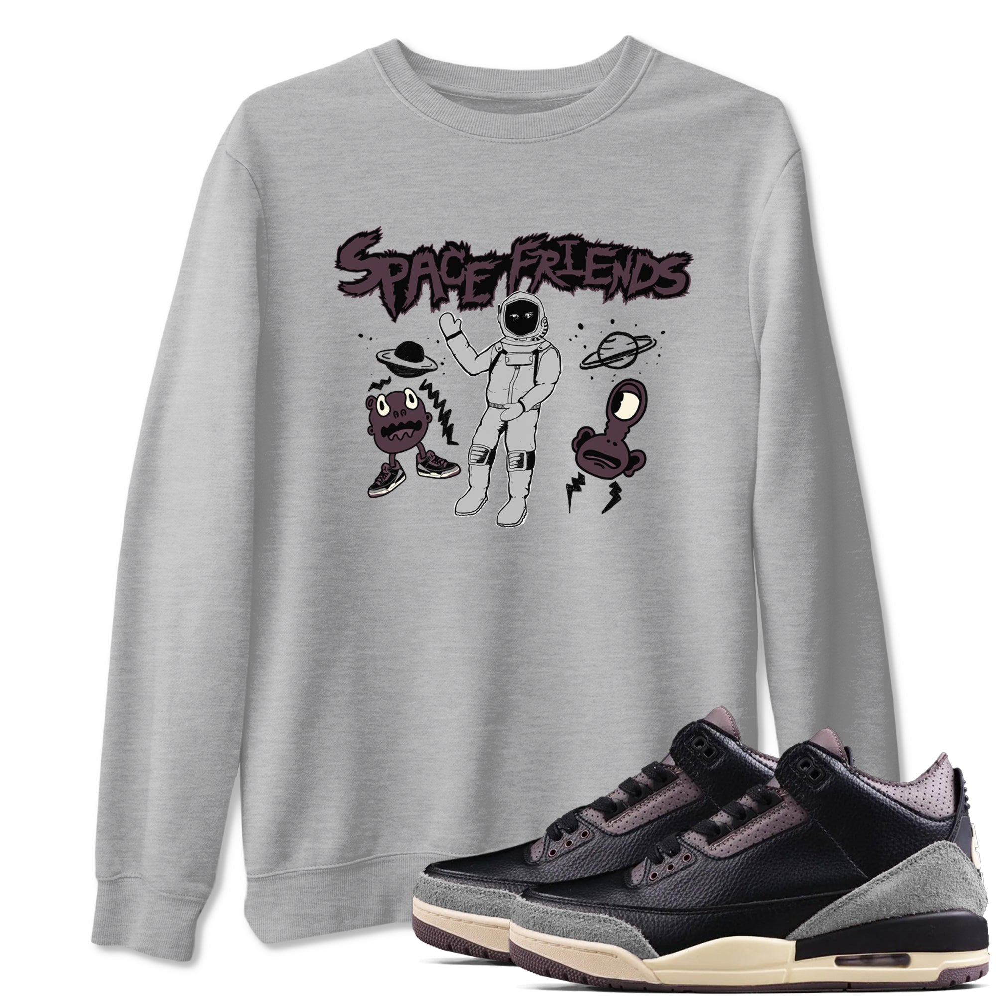 Space Friends snkmatch Tees - Air Jordan 3 A Ma Maniere x Black