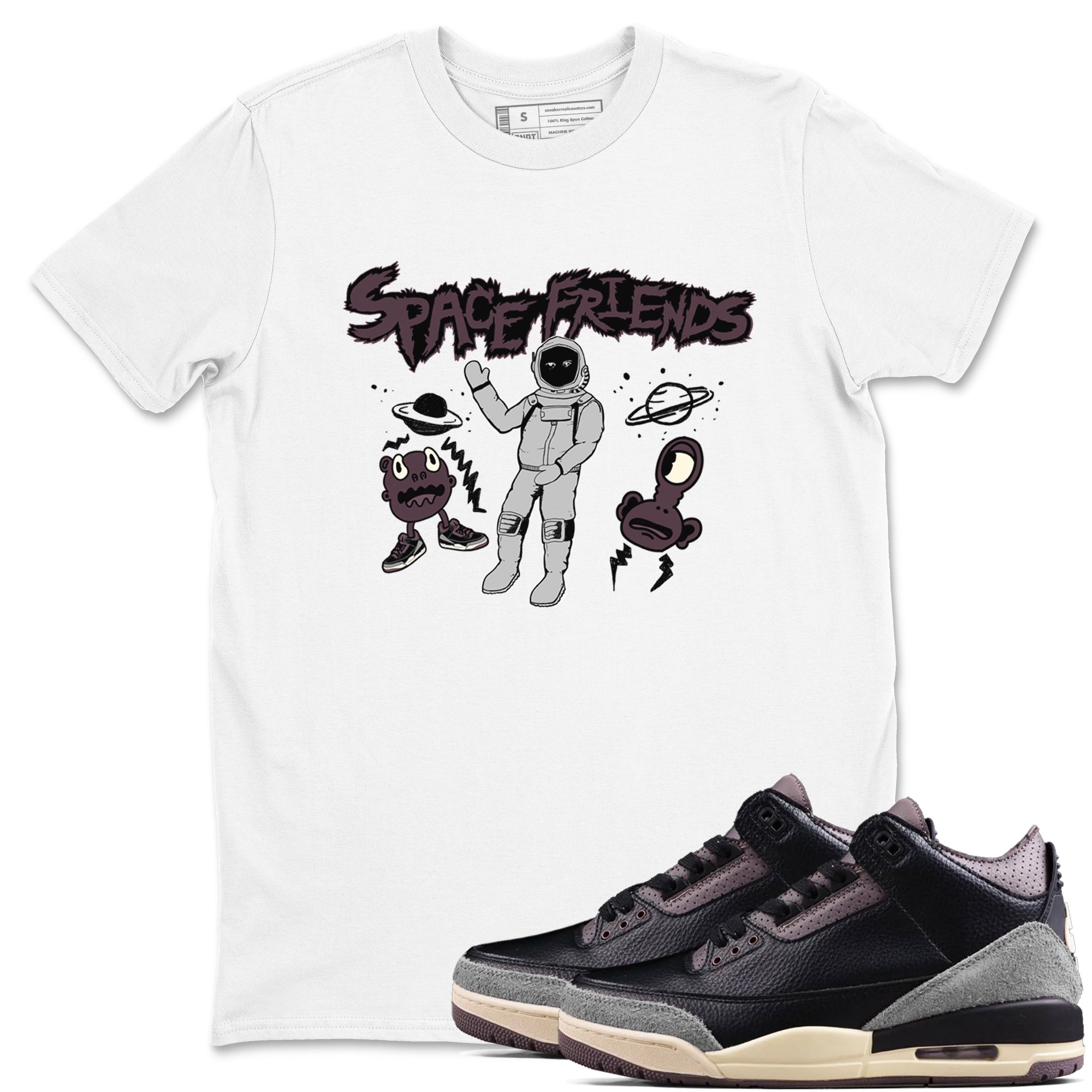 Space Friends snkmatch Tees - Air Jordan 3 A Ma Maniere x Black
