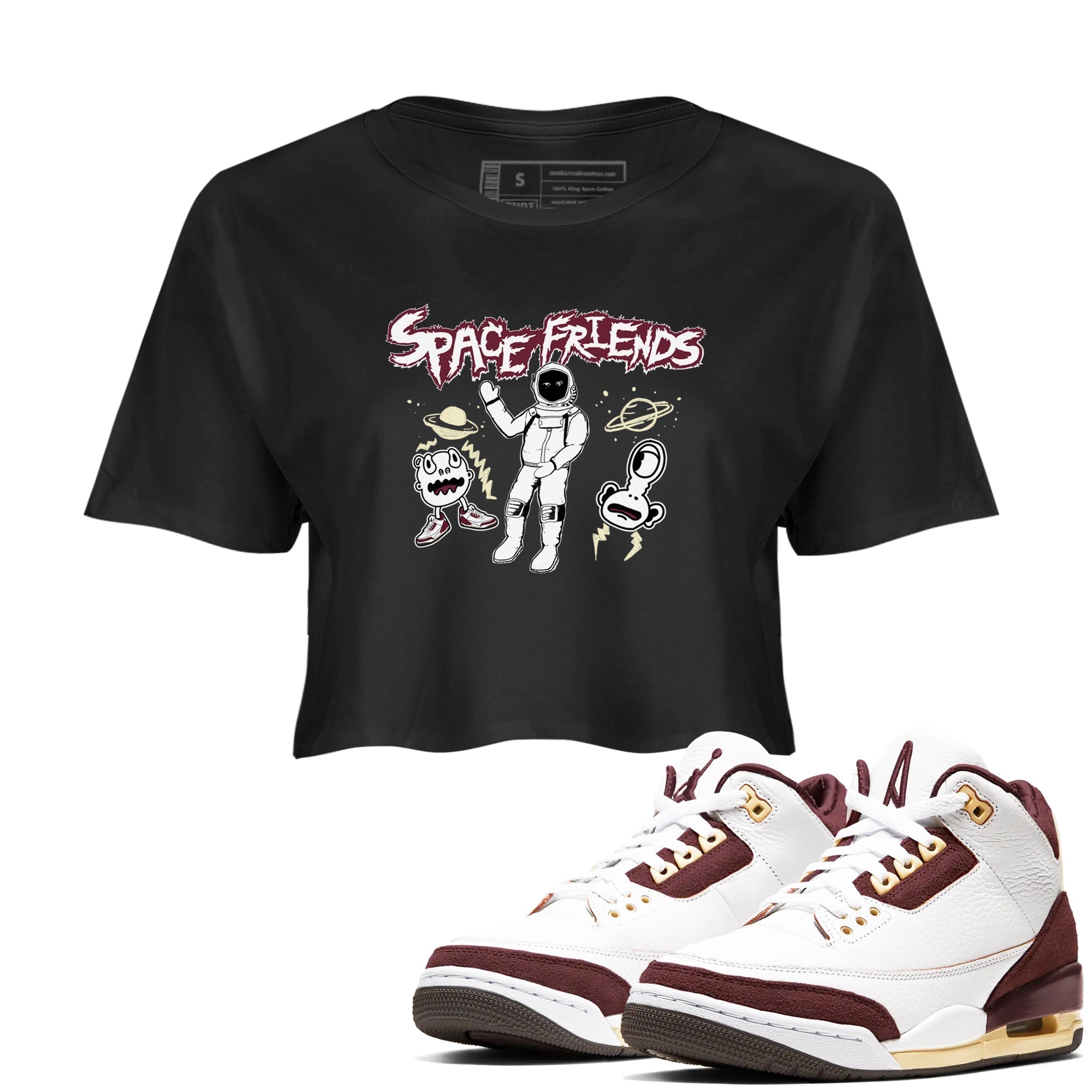 Space Friends snkmatch Women's Top - Air Jordan 3 A Ma Maniere x Burgundy Crush