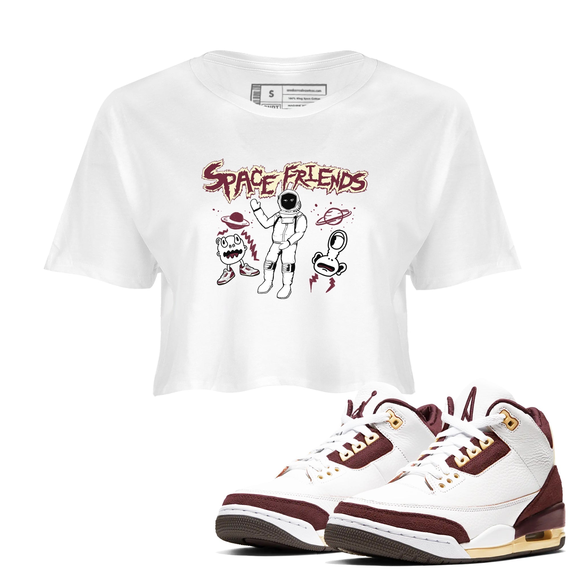 Space Friends snkmatch Women's Top - Air Jordan 3 A Ma Maniere x Burgundy Crush