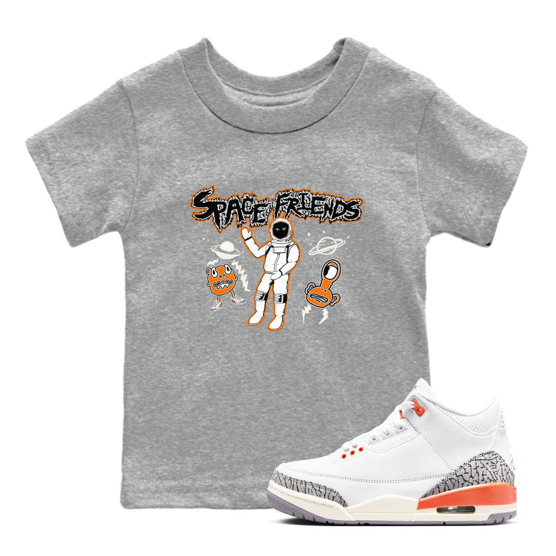 Space Friends snkmatch Tees Kids - Air Jordan 3 Georgia Peach