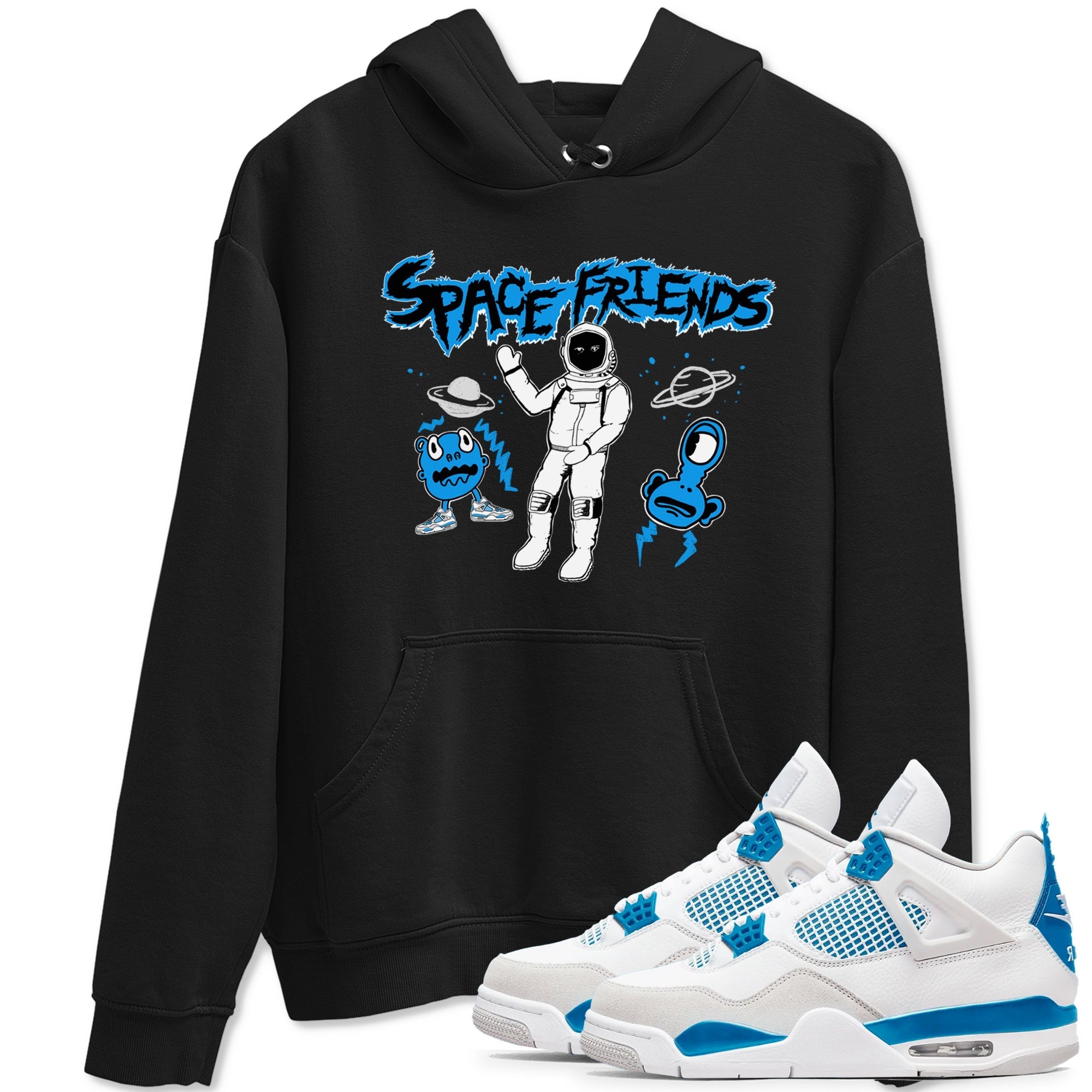 Space Friends snkmatch Tees - Air Jordan 4 Military Blue