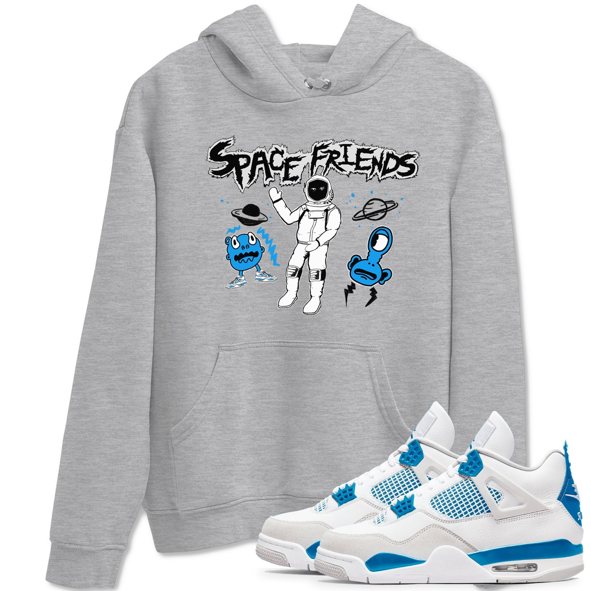 Space Friends snkmatch Tees - Air Jordan 4 Military Blue