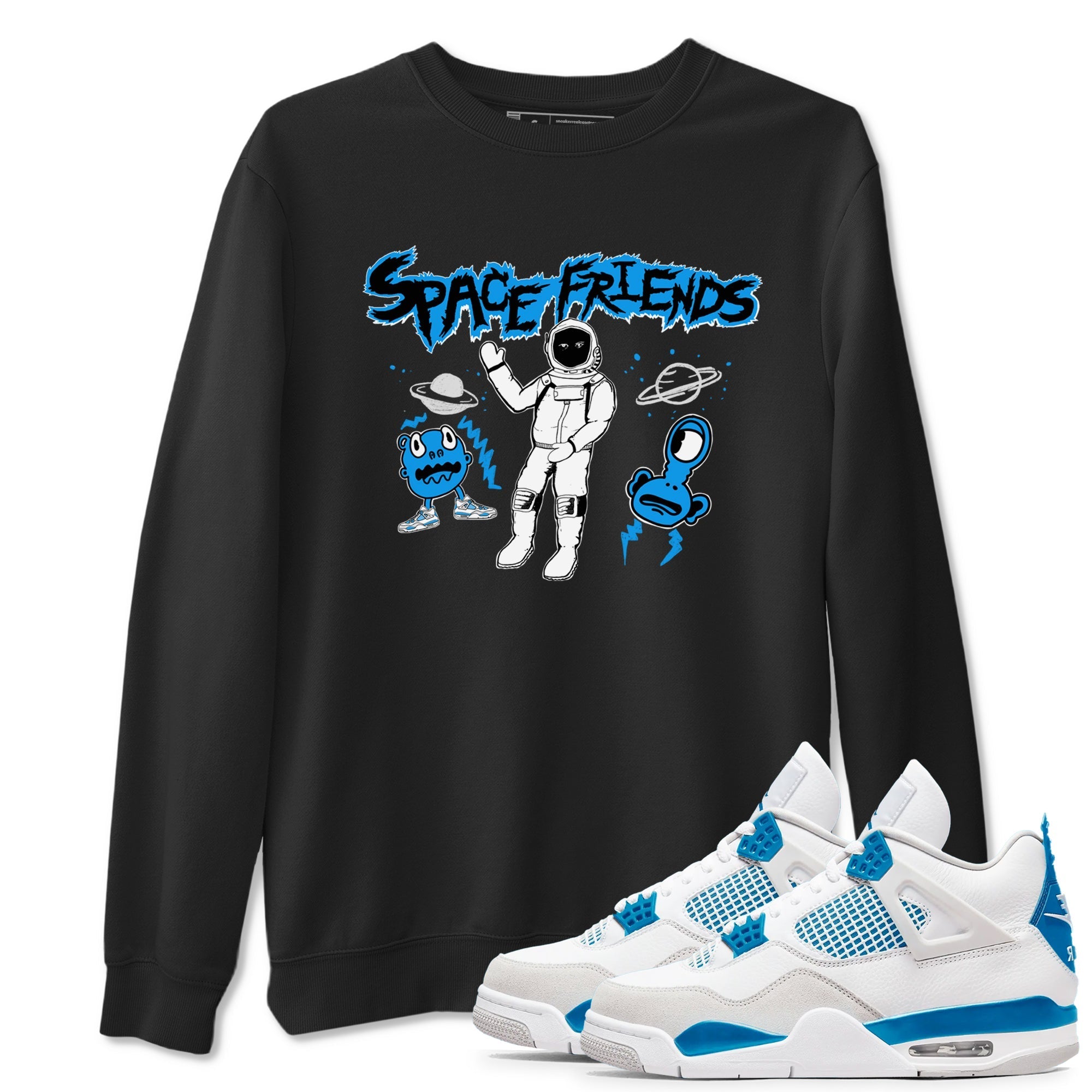 Space Friends snkmatch Tees - Air Jordan 4 Military Blue
