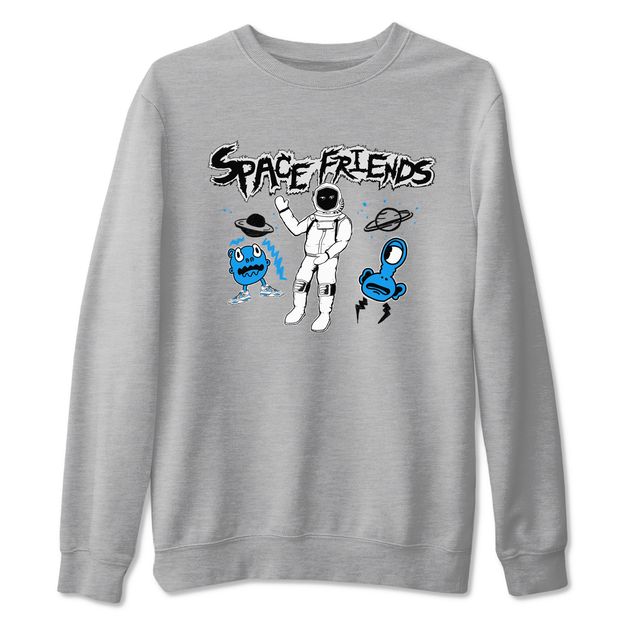 Space Friends snkmatch Tees - Air Jordan 4 Military Blue